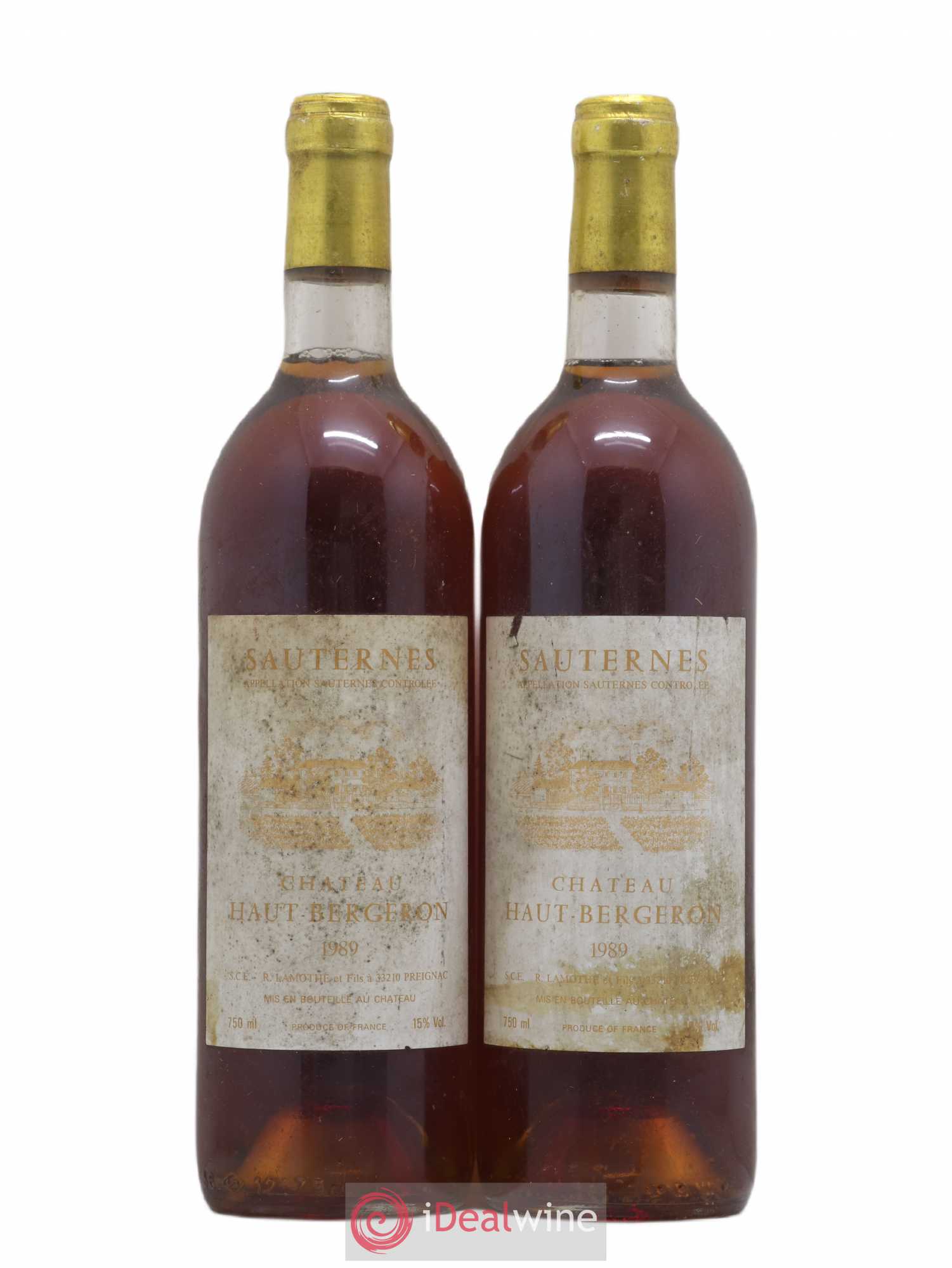 Château Haut-Bergeron 1989 - Lot de 2 bouteilles - 0