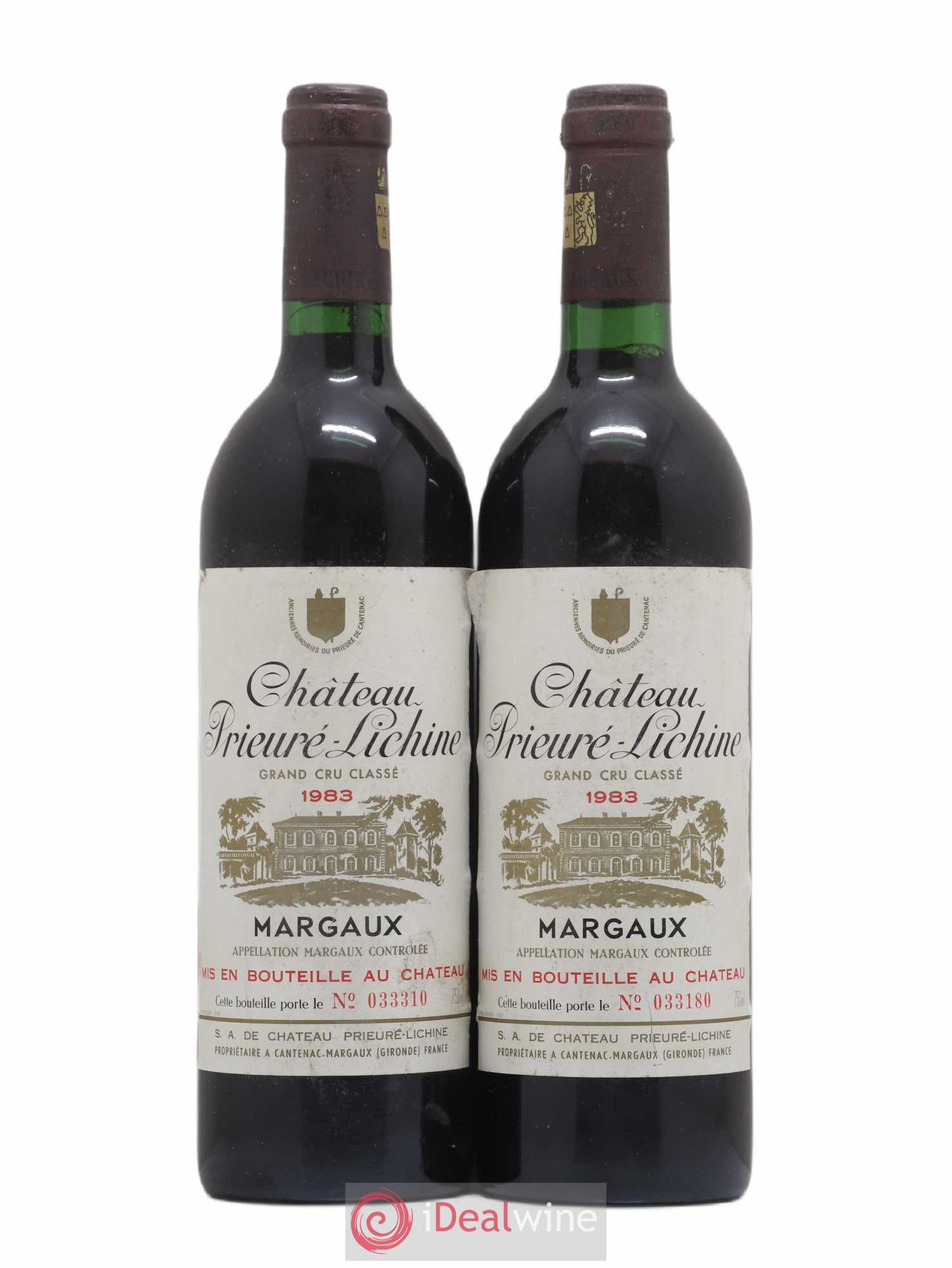 Château Prieuré Lichine 4ème Grand Cru Classé 1983 - Lot de 2 bouteilles - 0