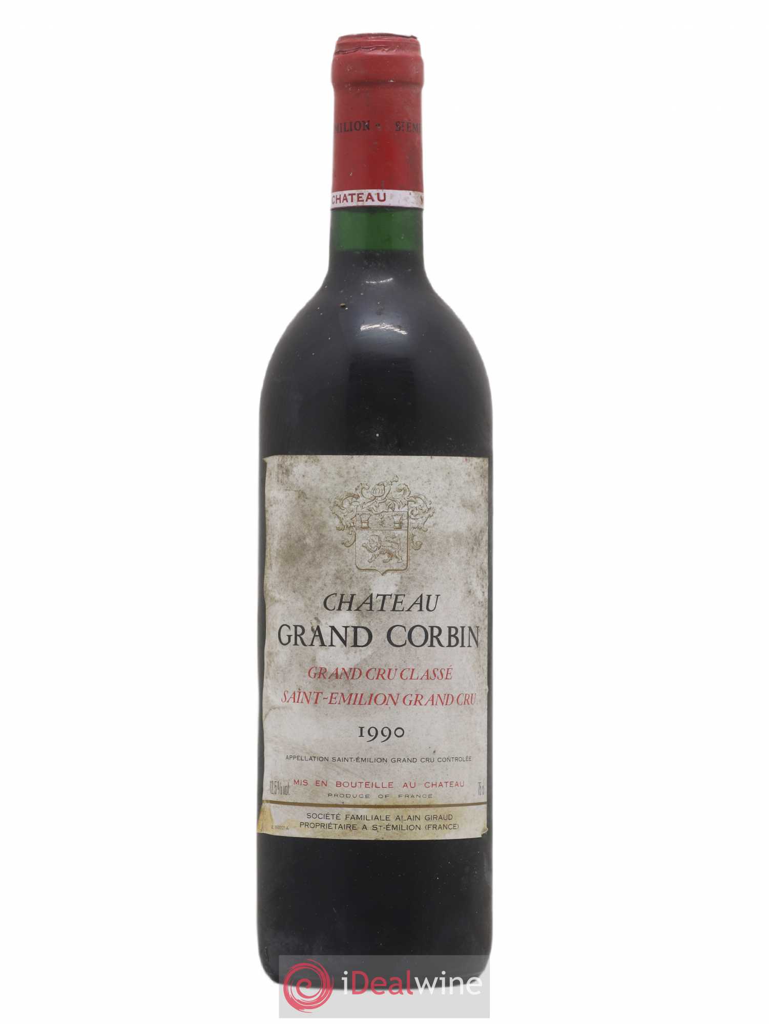 Château Grand Corbin Grand Cru Classé 1990 - Lot de 1 bouteille - 0