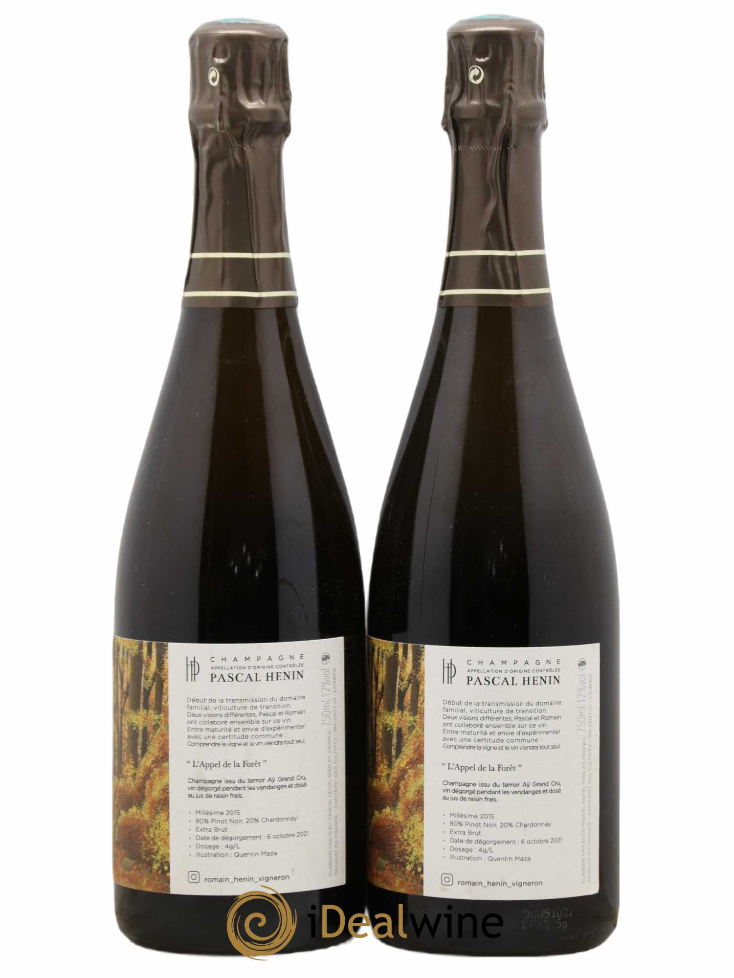 L'Appel de la Fôret Romain Henin Extra Brut 2015 - Lot de 2 bouteilles - 1
