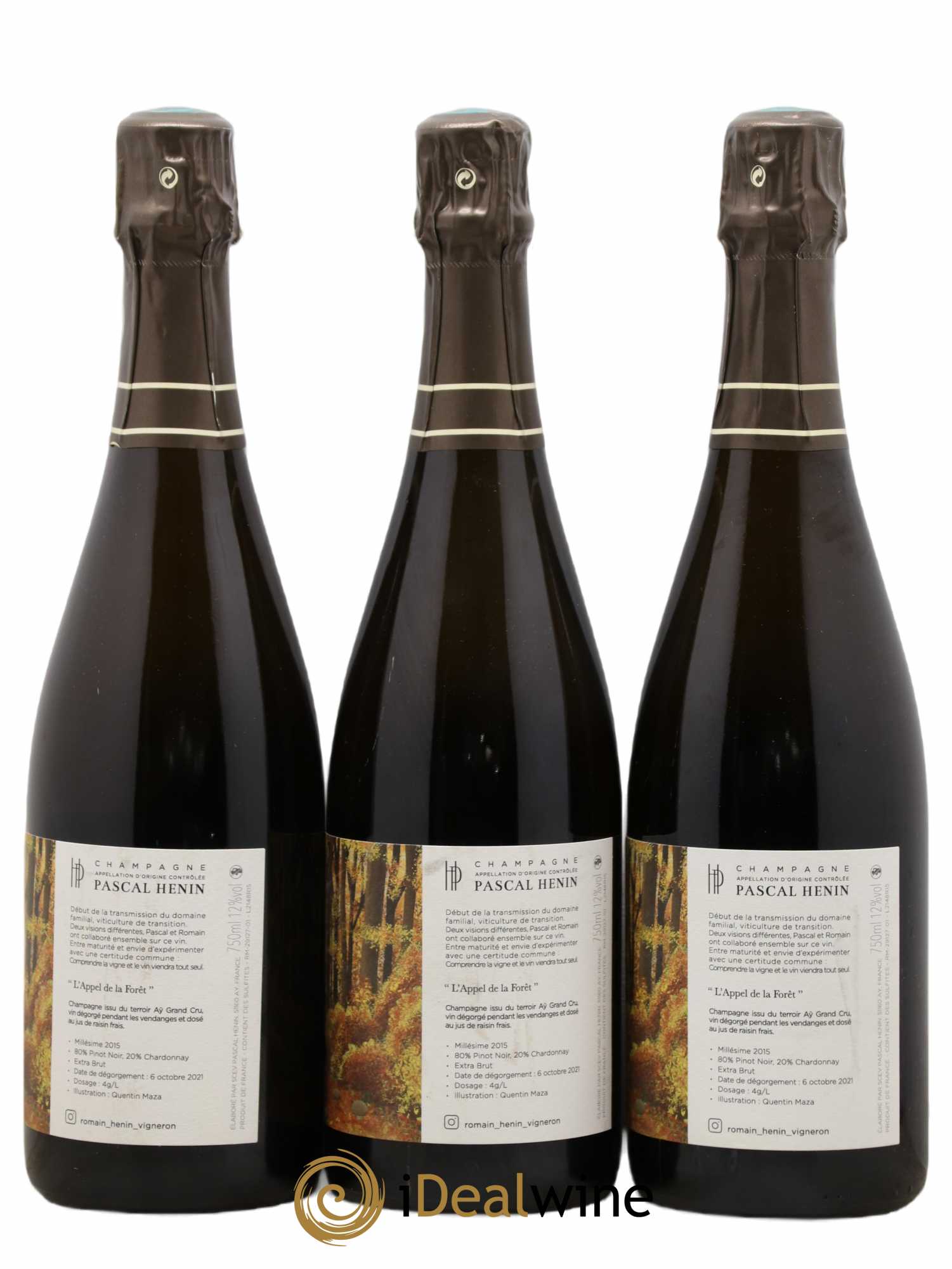 L'Appel de la Fôret Romain Henin Extra Brut 2015 - Lot de 3 bouteilles - 1