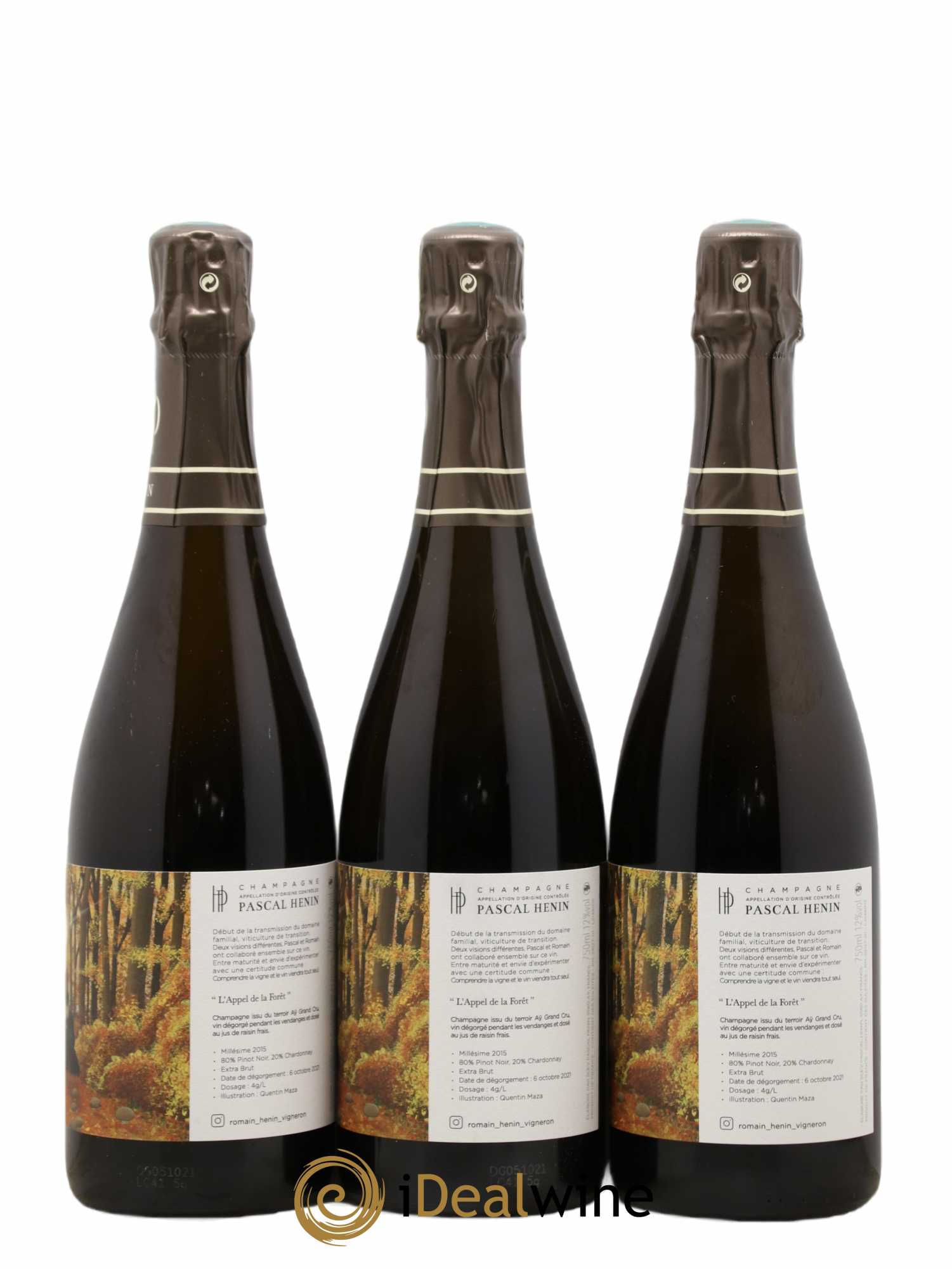 L'Appel de la Fôret Romain Henin Extra Brut  2015 - Lot de 6 bouteilles - 2