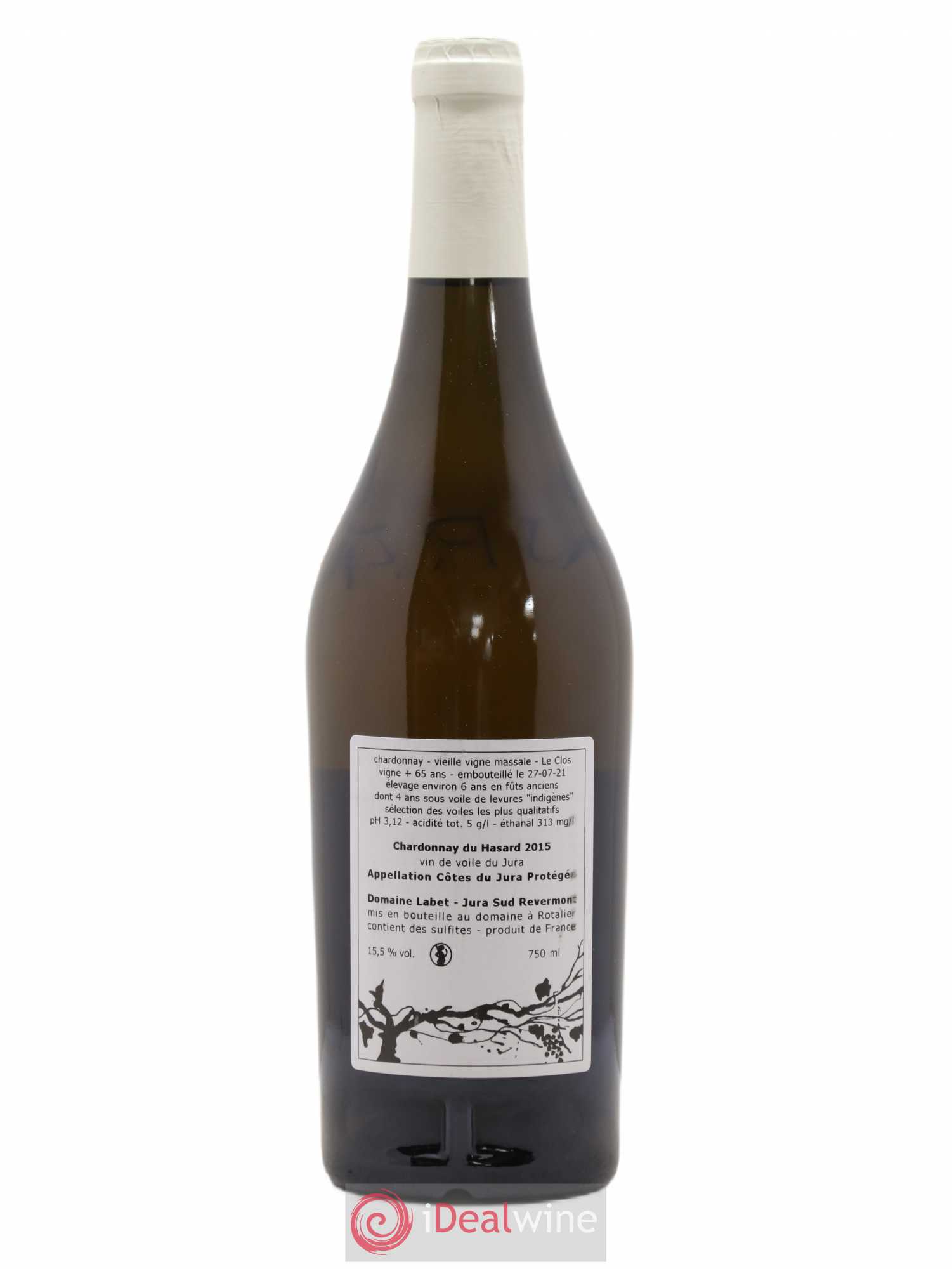 Côtes du Jura Vin de voile Chardonnay du Hasard Romain - Julien  - Charline Labet 2015 - Lot de 1 bouteille - 1