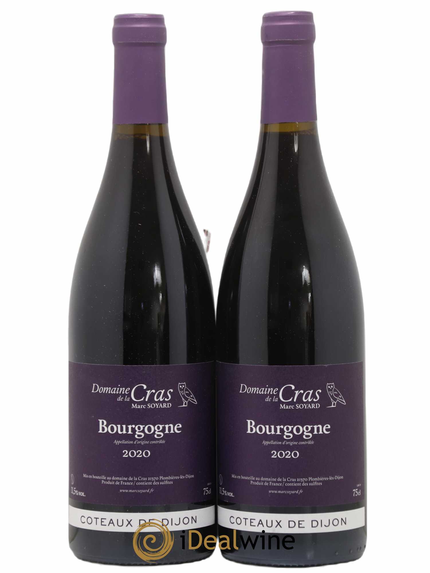 Coteaux de Dijon Domaine de la Cras - Marc Soyard 2020 - Lot de 2 bouteilles - 0