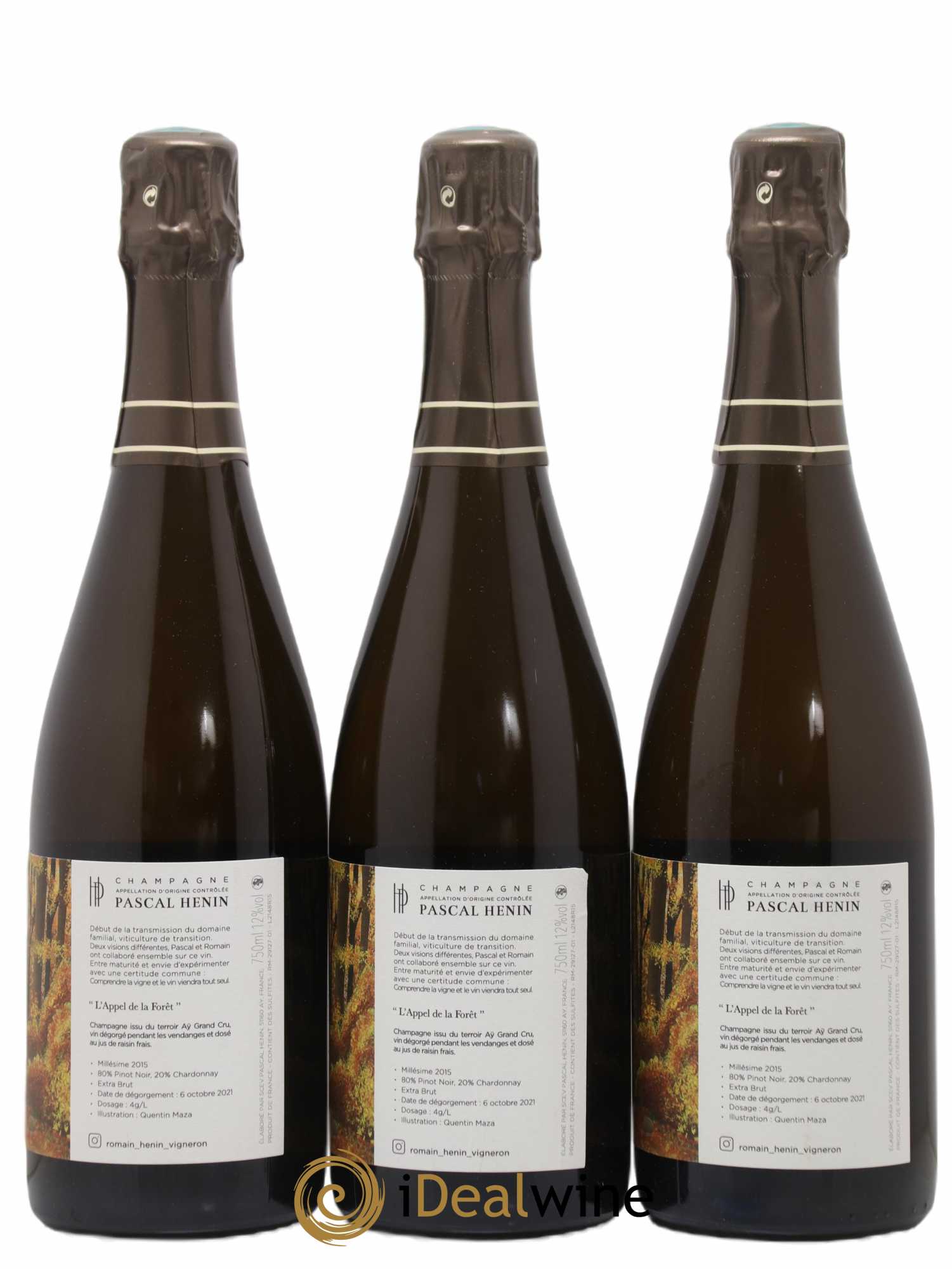 L'Appel de la Fôret Romain Henin 2015 - Lot of 3 bottles - 1