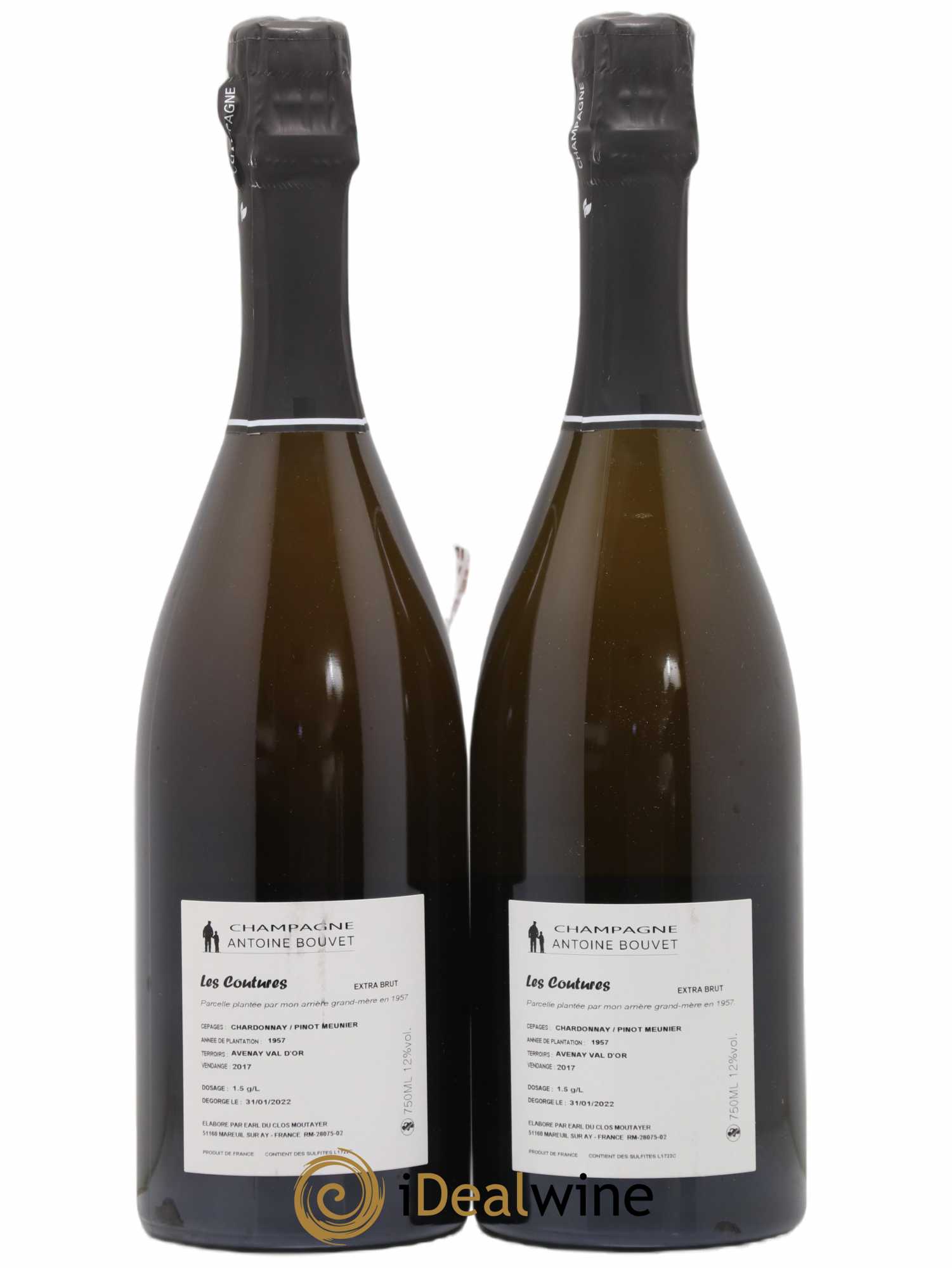 Les Coutures Extra-Brut Antoine Bouvet 2017 - Lot de 2 bouteilles - 1