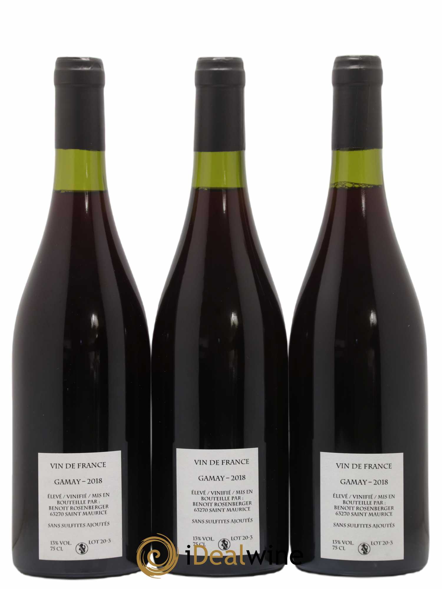 Vin de France Verre de Terre Loup des Vignes Benoit Rosenberger 2018 - Lot de 3 bouteilles - 1