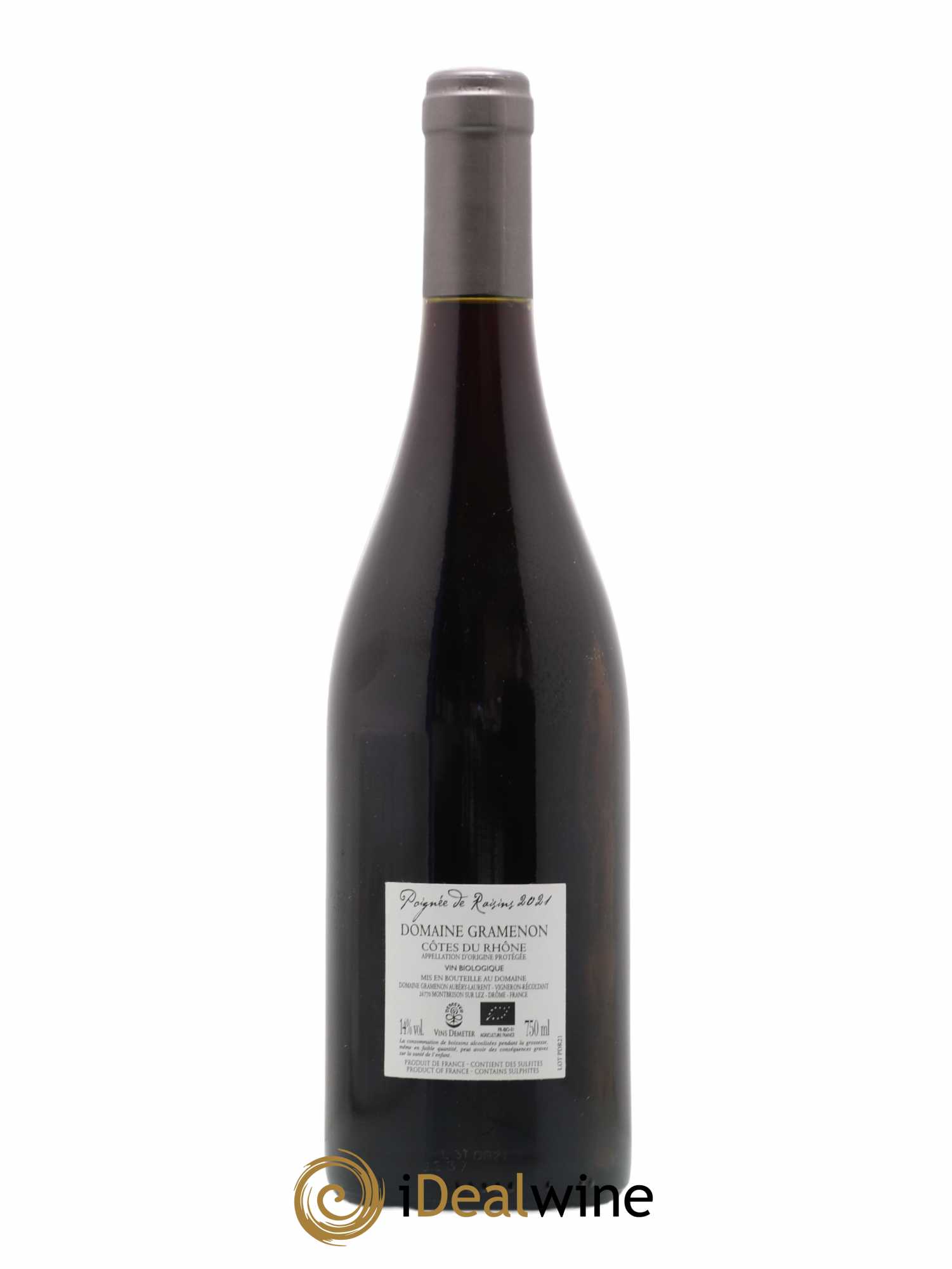 Côtes-du-Rhône Poignée de raisins Gramenon (Domaine)  (sans prix de réserve) 2021 - Lot de 1 bouteille - 1