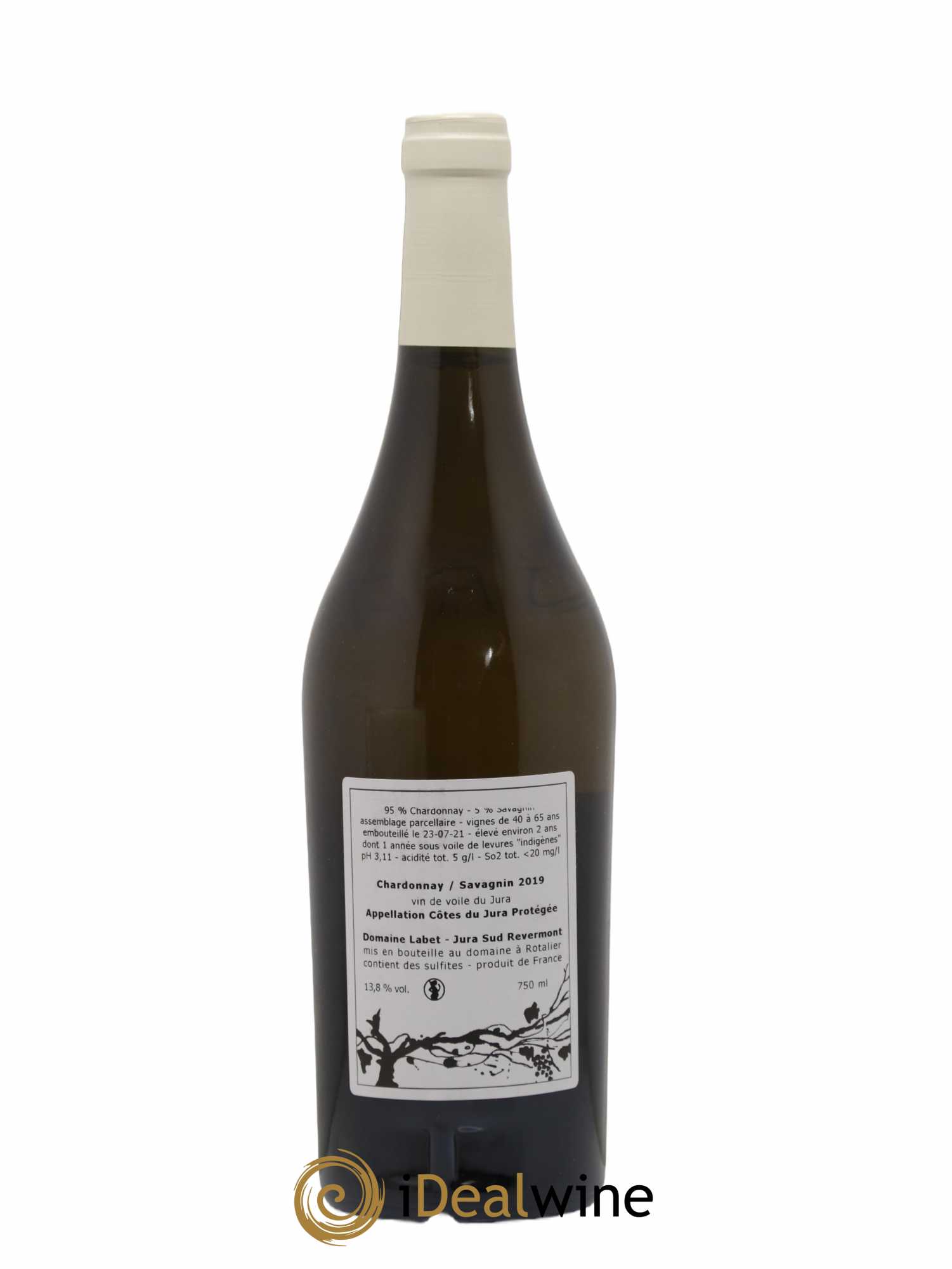 Côtes du Jura Vin de Voile Chardonnay-Savagnin cuvée de garde Romain - Julien - Charline Labet 2019 - Lot de 1 bouteille - 1