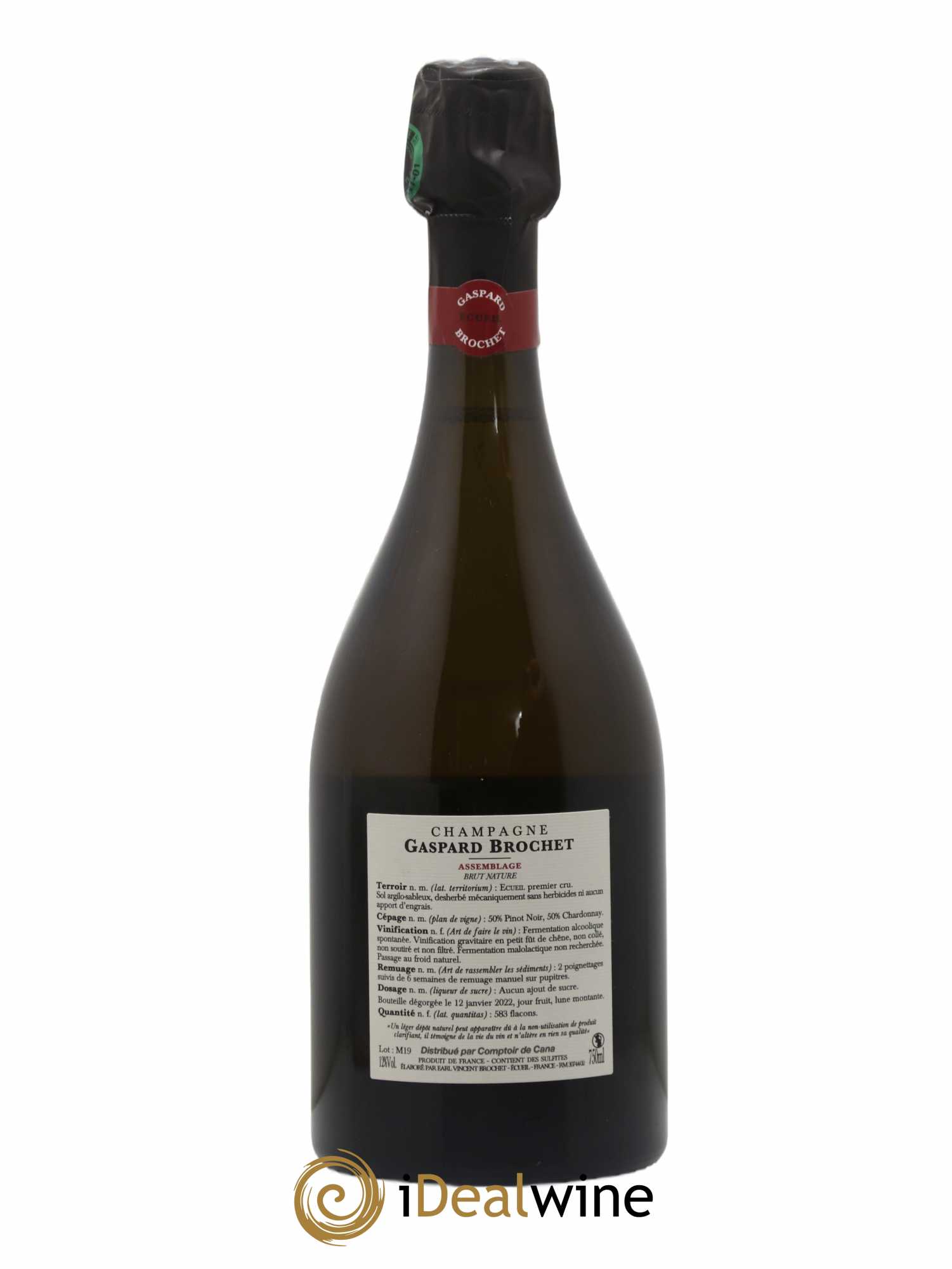 Champagne Assemblagle Pinot Noir Chardonnay Gaspard brochet - Posten von 1 Flasche - 1
