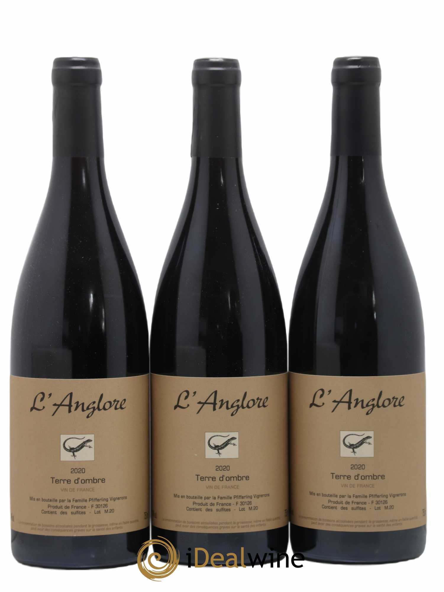 Vin de France Terre d'Ombre L'Anglore 2020 - Lot de 3 bouteilles - 0