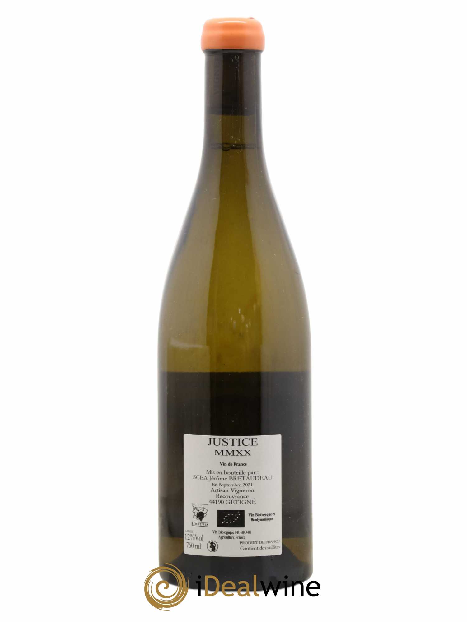 Vin de France La Justice Jérôme Bretaudeau - Domaine de Bellevue 2020 - Lot de 1 bouteille - 1