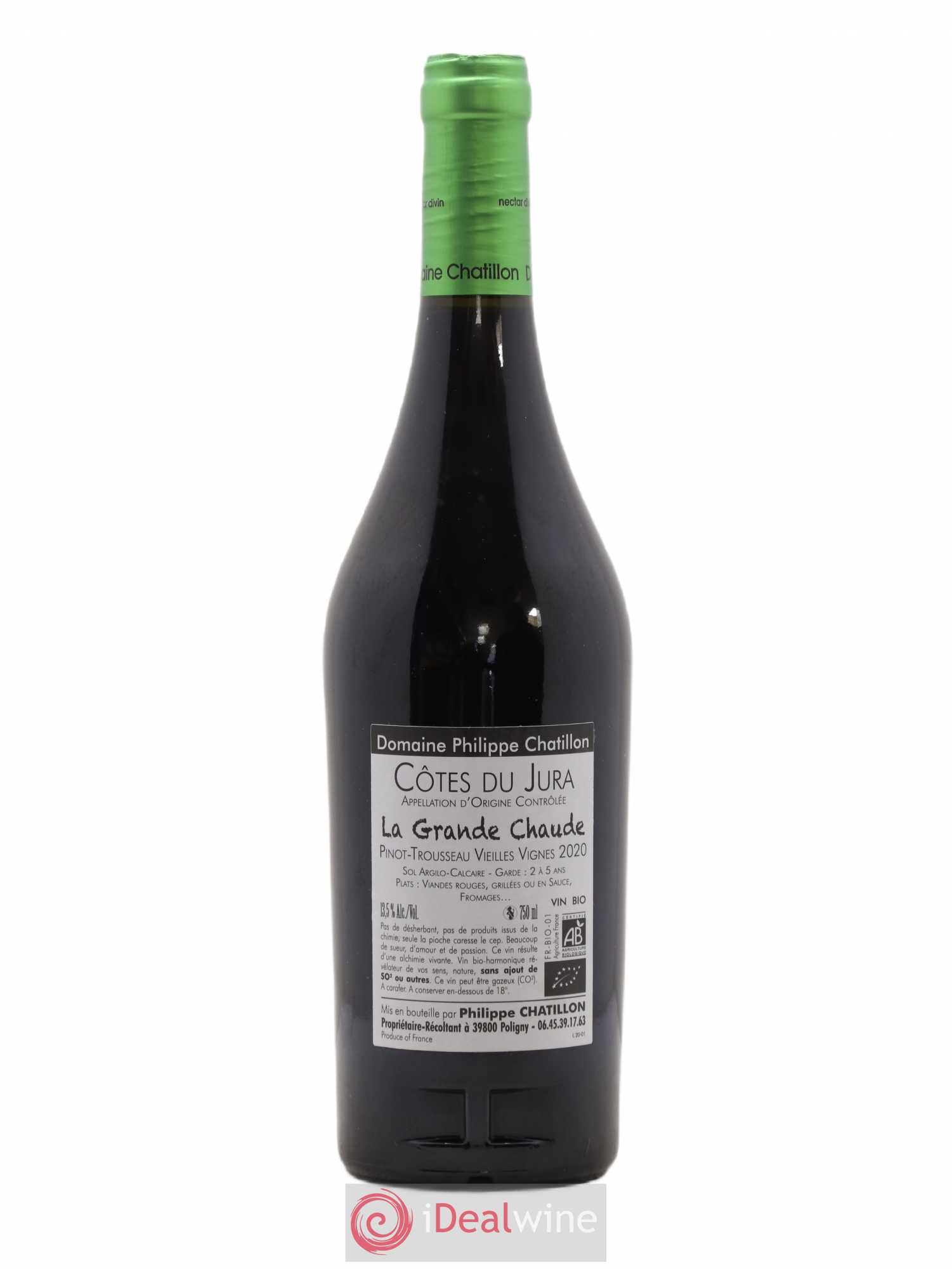 Côtes du Jura La Grande Chaude Philippe Chatillon (sans prix de réserve) 2020 - Lot de 1 bouteille - 1