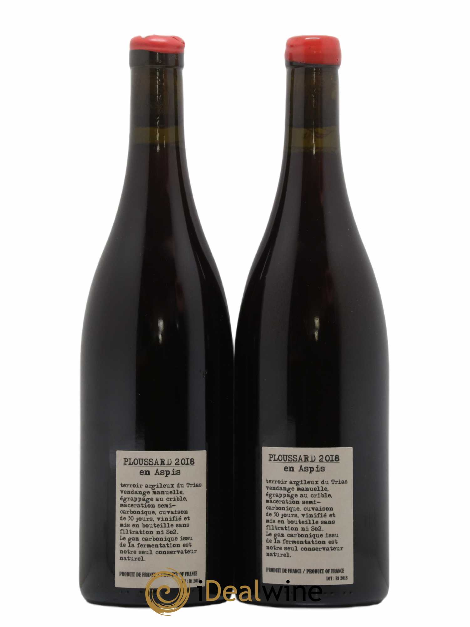 Arbois-Pupillin Ploussard En Aspis Adeline Houillon & Renaud Bruyère 2018 - Lot de 2 bouteilles - 1