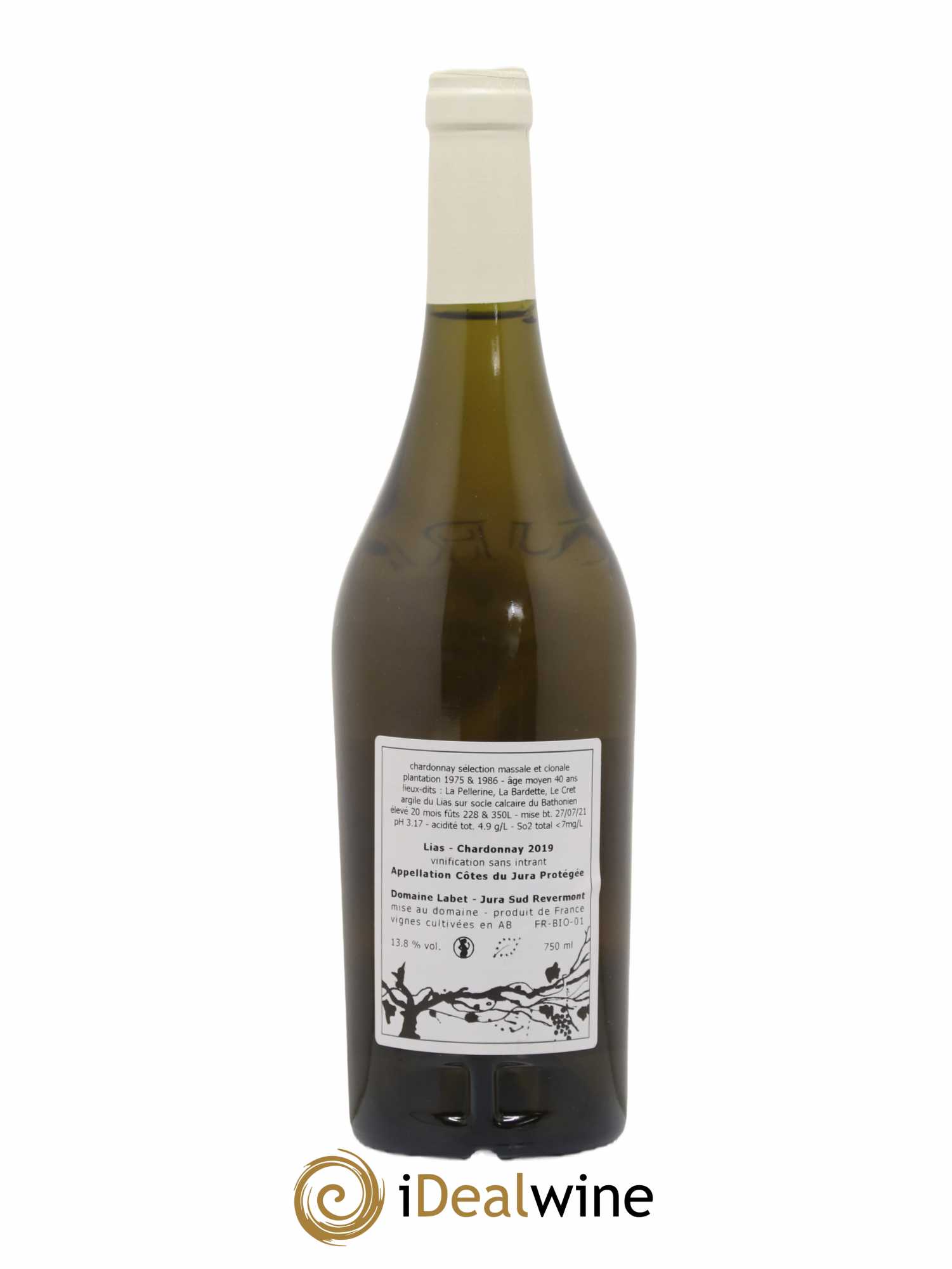 Côtes du Jura Chardonnay Lias Romain - Julien - Charline Labet 2019 - Lot de 1 bouteille - 1