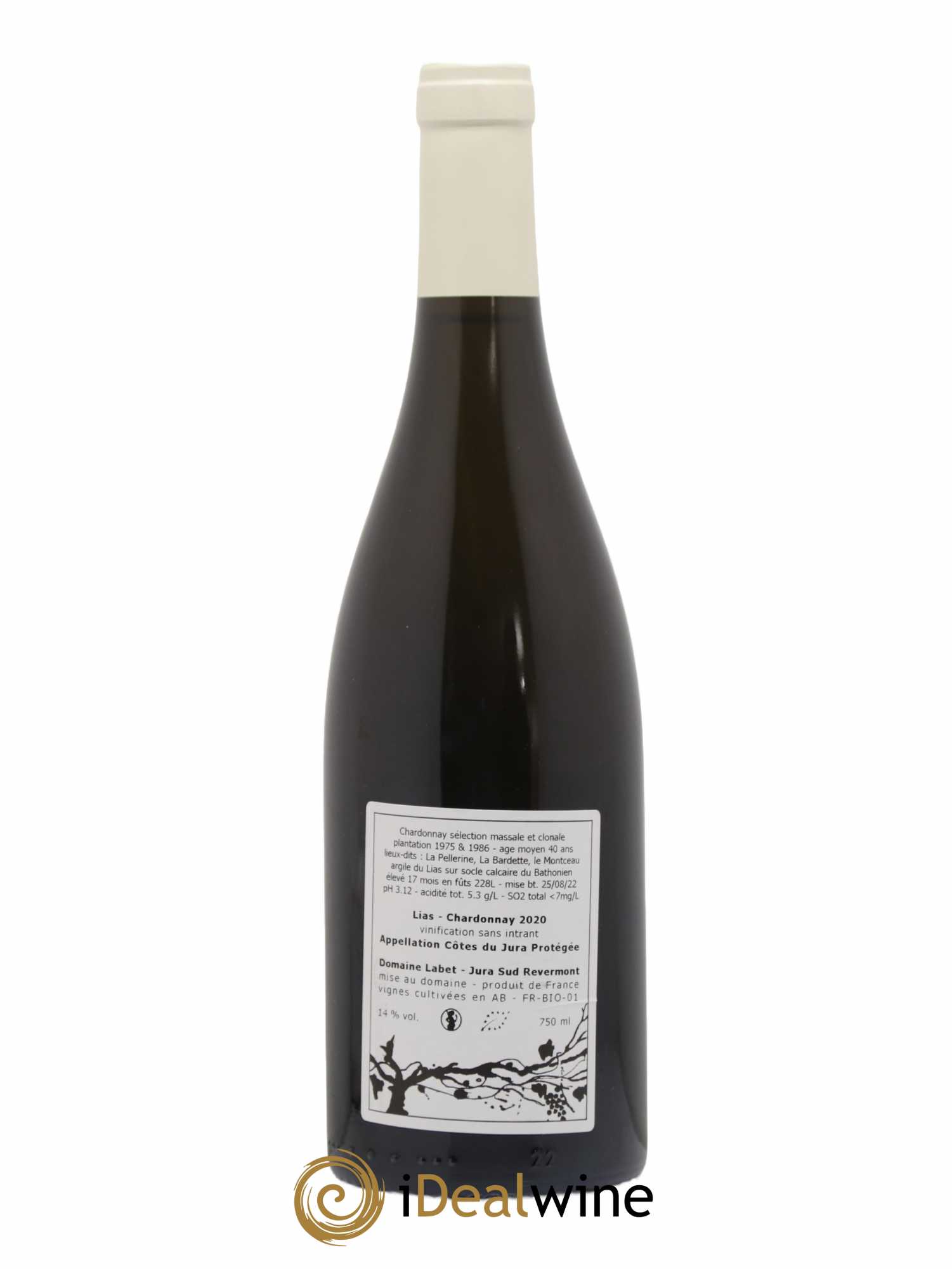Côtes du Jura Chardonnay Lias Romain - Julien - Charline Labet 2020 - Lot de 1 bouteille - 1