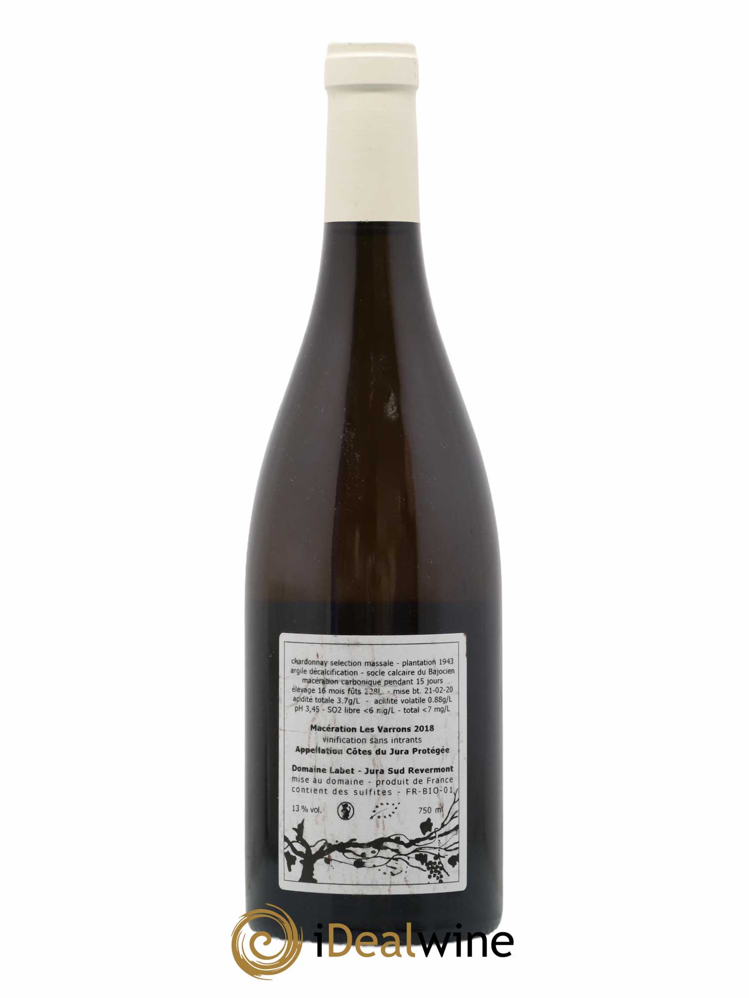 Côtes du Jura Chardonnay Les Varrons Macération Romain - Julien - Charline Labet 2018 - Lot de 1 bouteille - 1