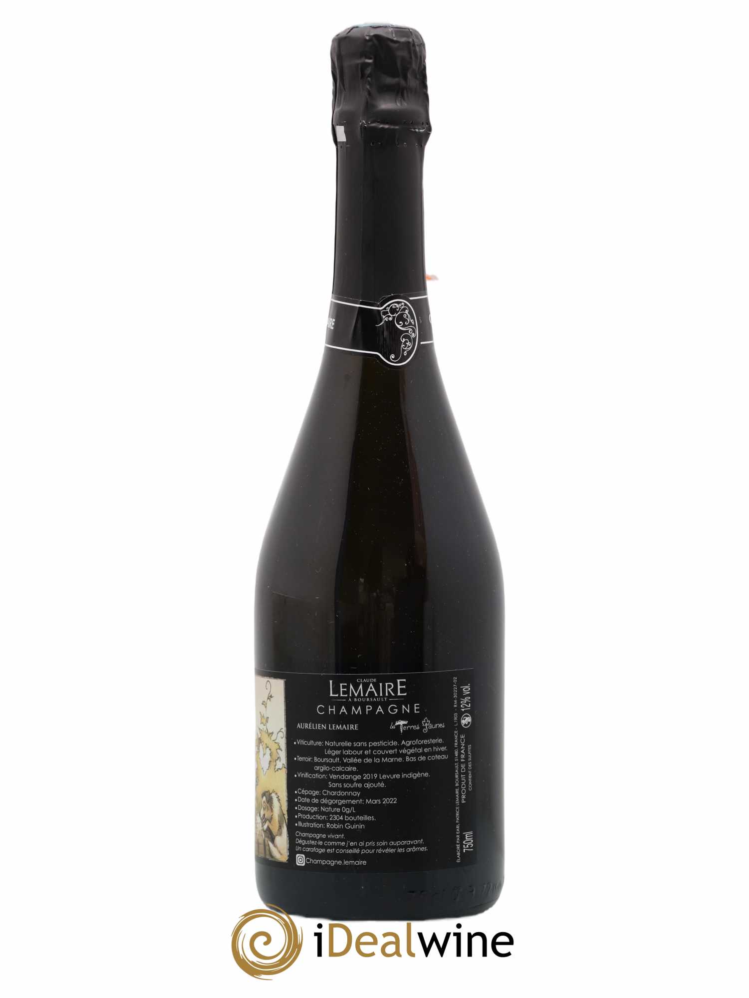 Champagne Les Terres Jaunes Aurélien Lemaire 2019 - Lot de 1 bouteille - 1
