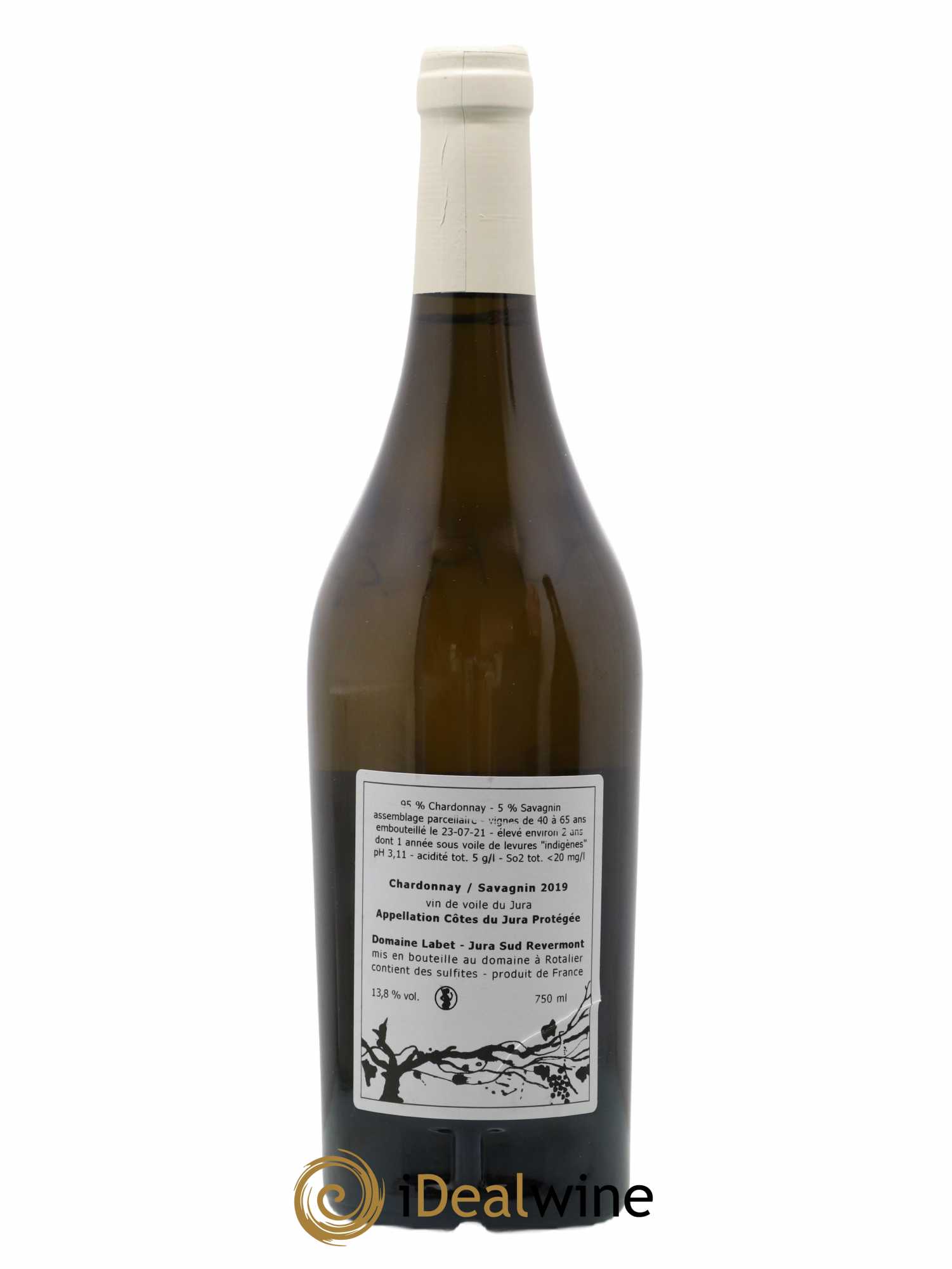 Côtes du Jura Vin de Voile Chardonnay-Savagnin cuvée de garde Romain - Julien - Charline Labet 2019 - Lot de 1 bouteille - 1