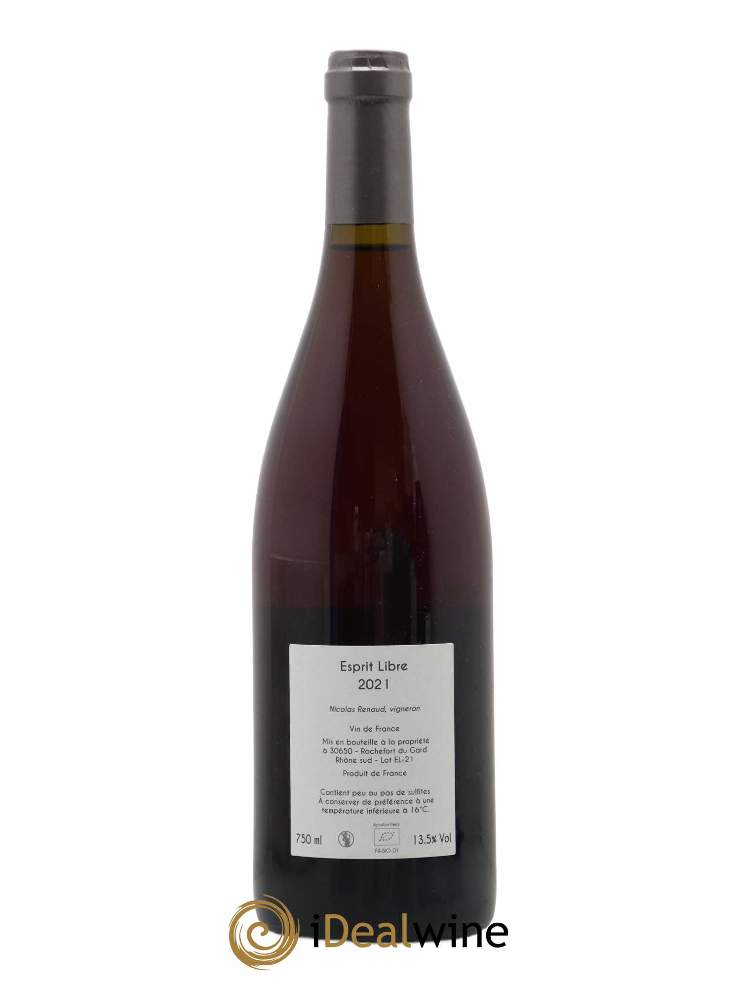 Vin de France Esprit Libre Clos des Grillons 2021 - Lot de 1 bouteille - 1