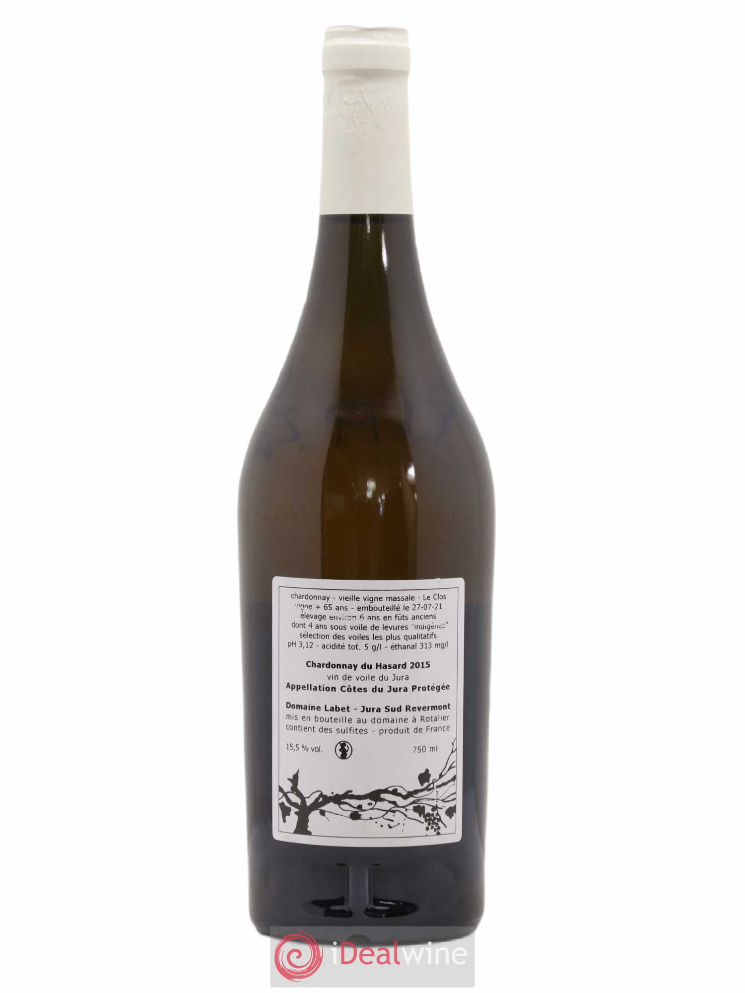Côtes du Jura Vin de voile Chardonnay du Hasard Romain - Julien - Charline Labet 2015 - Lot de 1 bouteille - 1