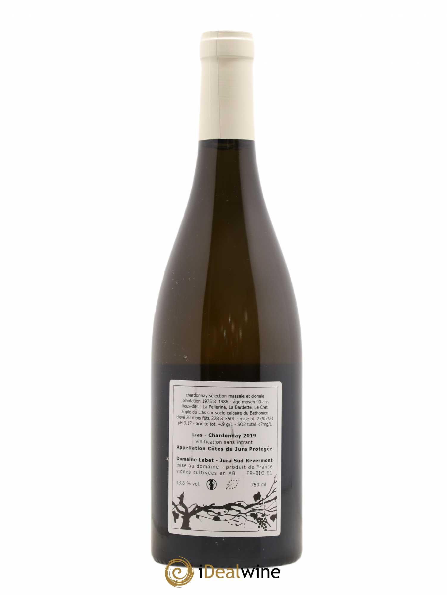 Côtes du Jura Chardonnay Lias Romain - Julien - Charline Labet 2019 - Lot de 1 bouteille - 1