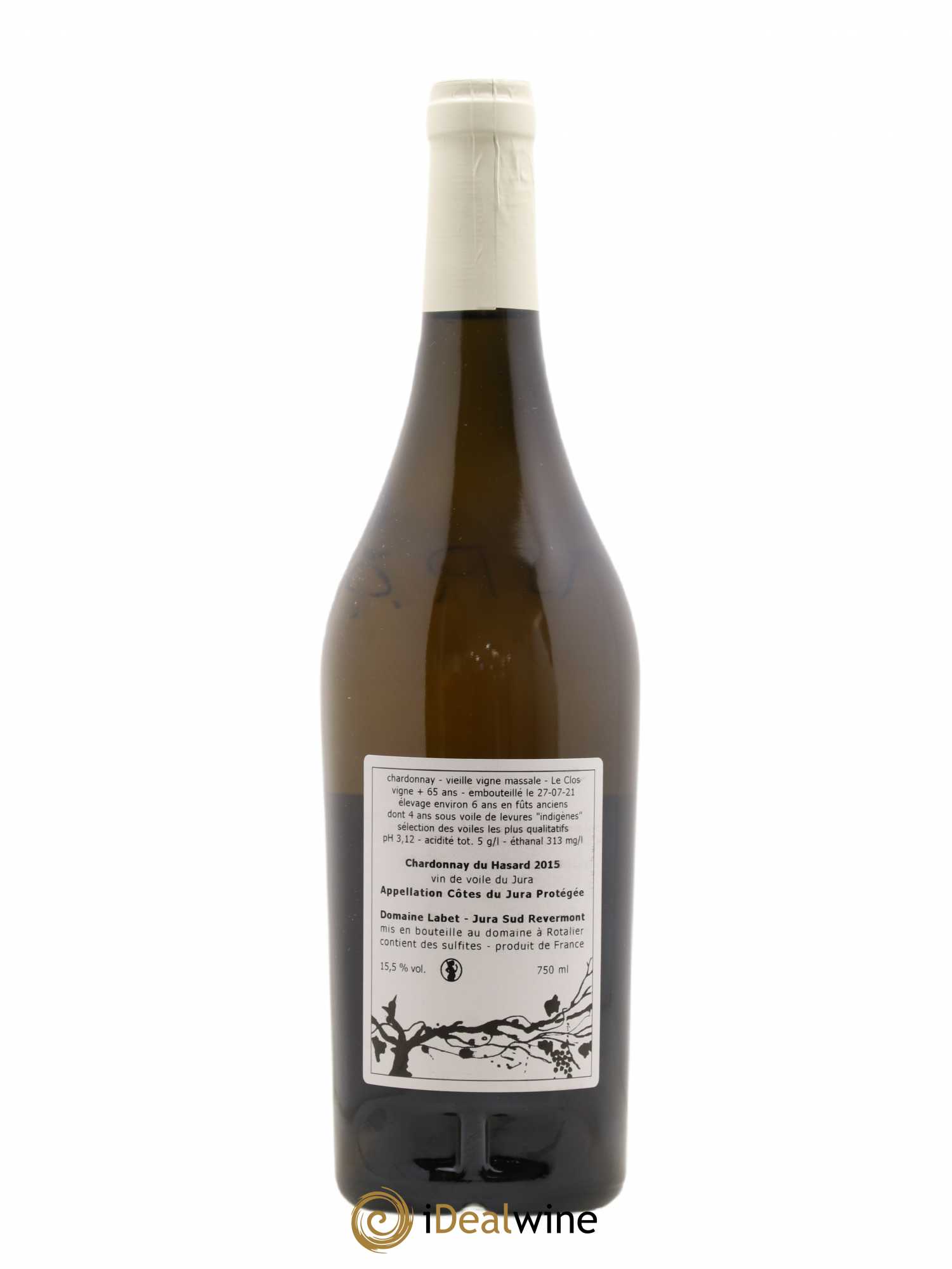 Côtes du Jura Vin de voile Chardonnay du Hasard Romain - Julien - Charline Labet 2015 - Lot de 1 bouteille - 1