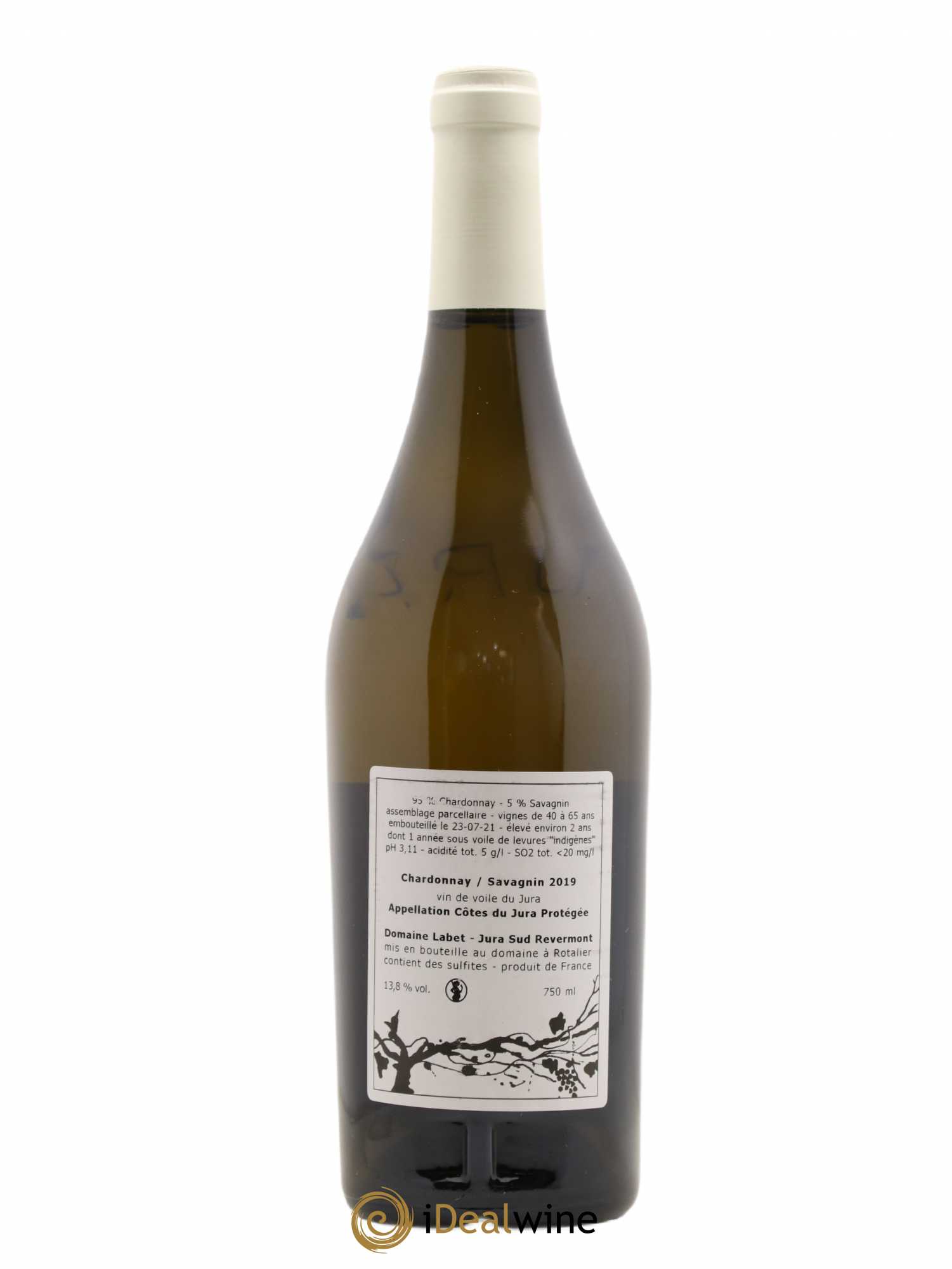 Côtes du Jura Vin de Voile Chardonnay-Savagnin cuvée de garde Romain - Julien - Charline Labet 2019 - Lot de 1 bouteille - 1