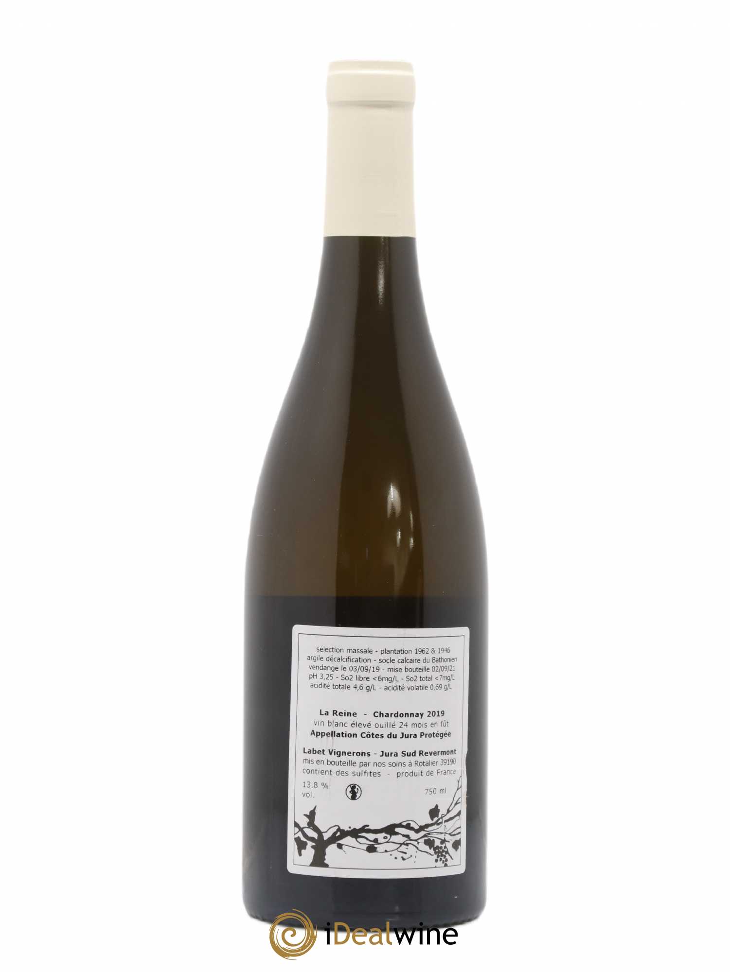 Côtes du Jura Chardonnay La Reine Romain - Julien - Charline Labet 2019 - Lot de 1 bouteille - 1