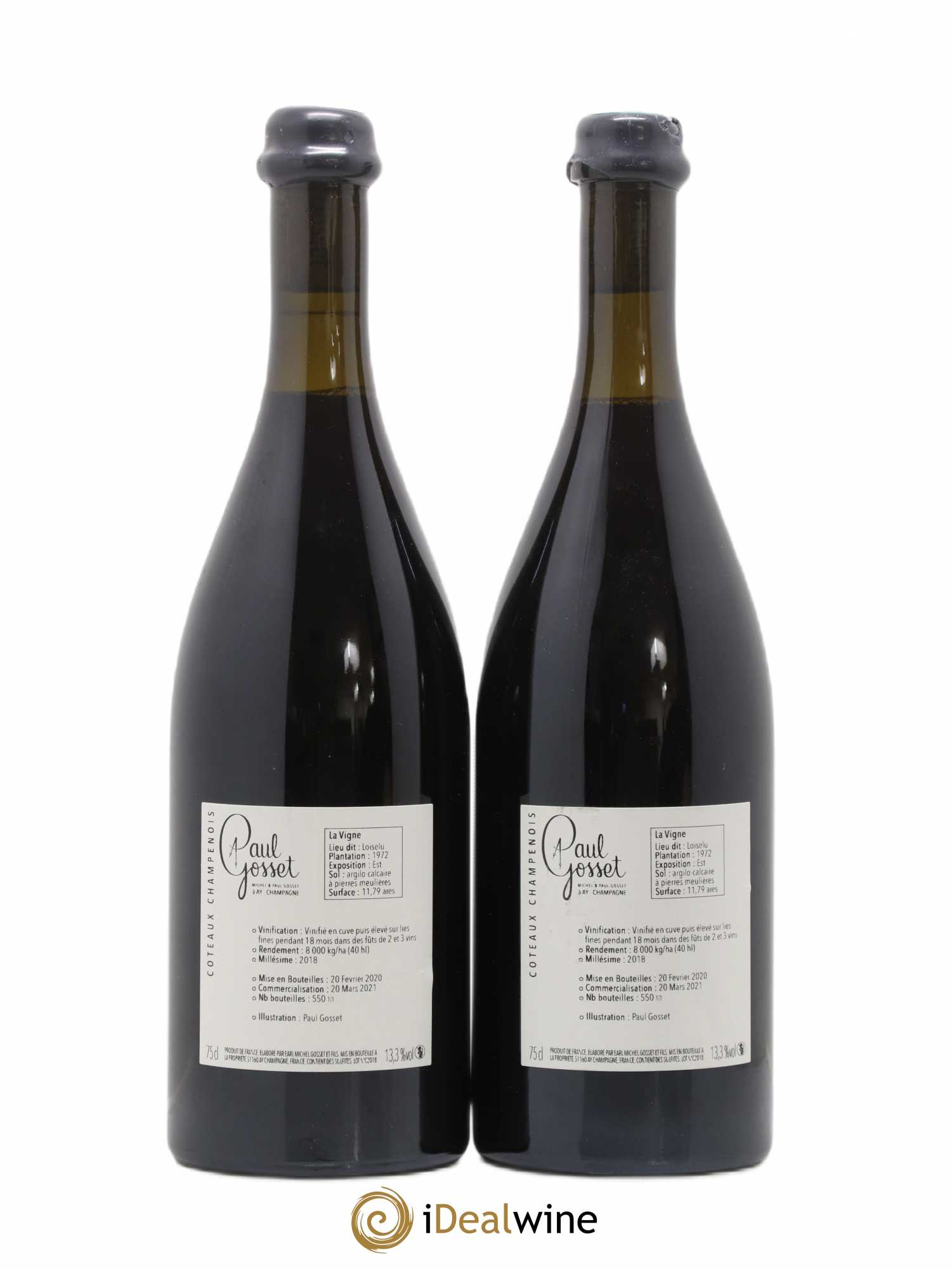 Coteaux Champenois Domaine Paul Gosset 2018 - Lot de 2 bouteilles - 1