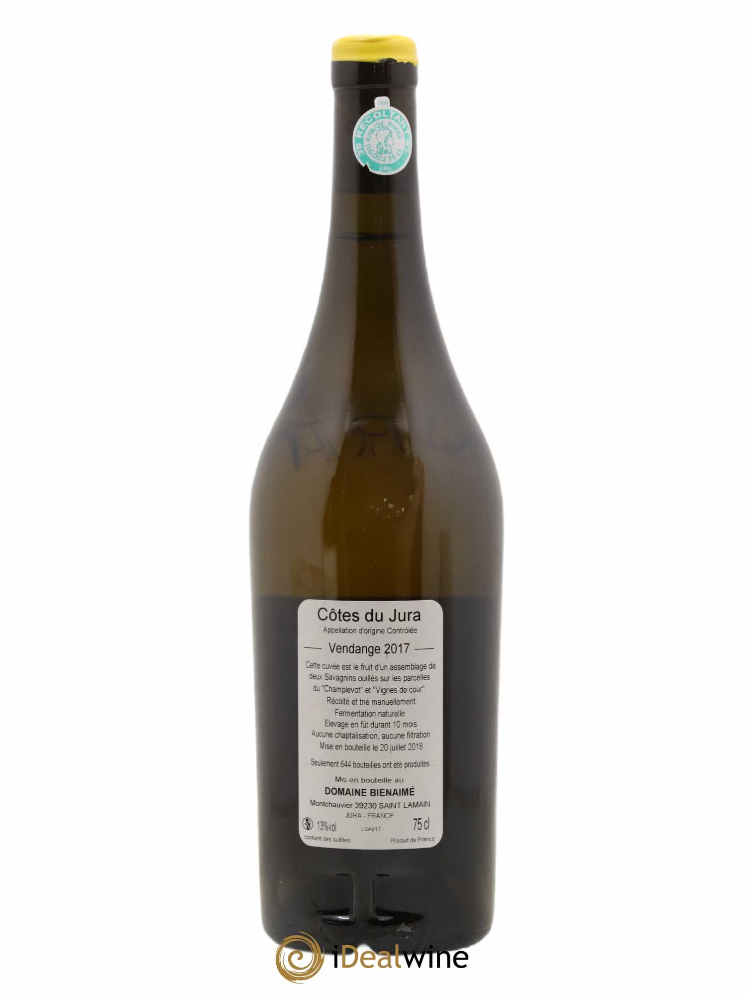 Côtes du Jura Savagnin Bruno Bienaimé 2017 - Lot de 1 bouteille - 1