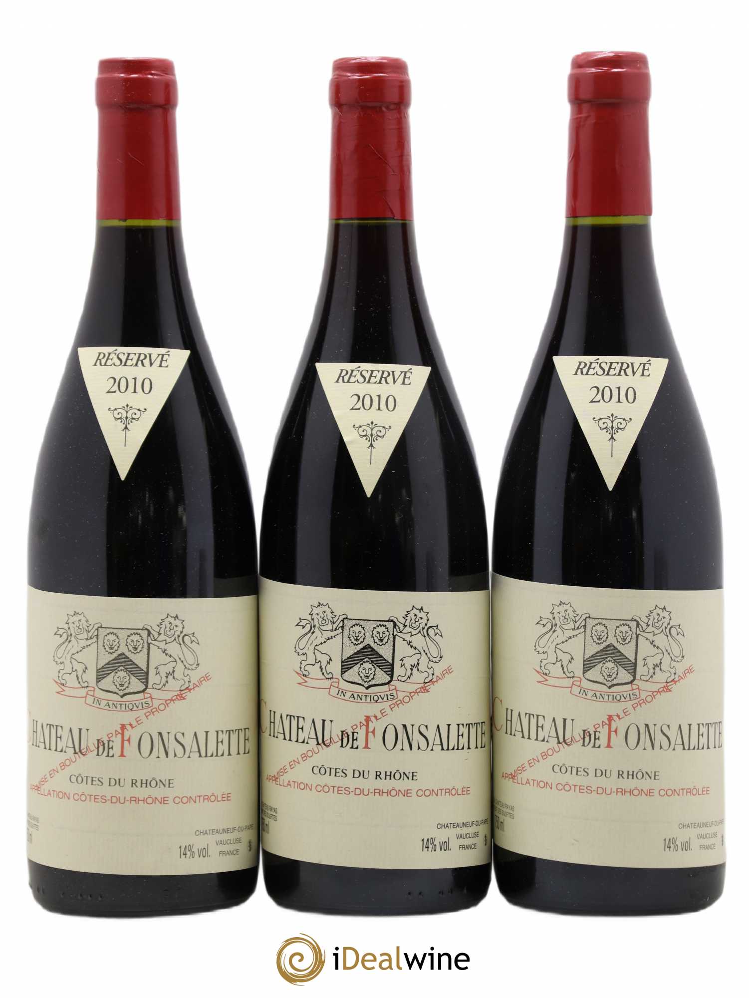 Côtes-du-Rhône Château de Fonsalette Emmanuel Reynaud 2010 - Lot de 3 bouteilles - 0