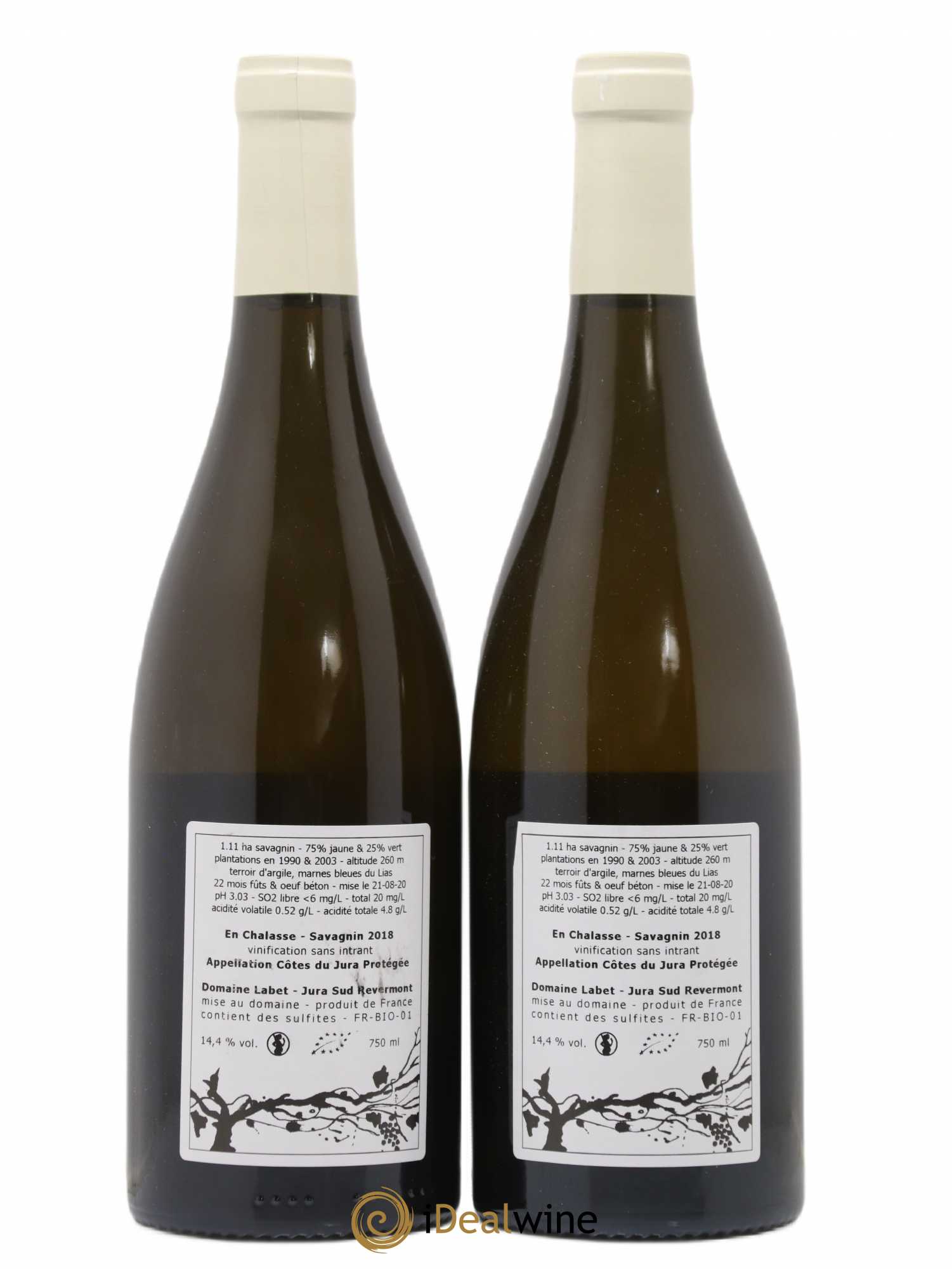 Côtes du Jura Fleur de Savagnin En Chalasse Romain - Julien - Charline Labet De L'avant Les Varrons Maison Maenad 2018 - Posten von 2 Flaschen - 1