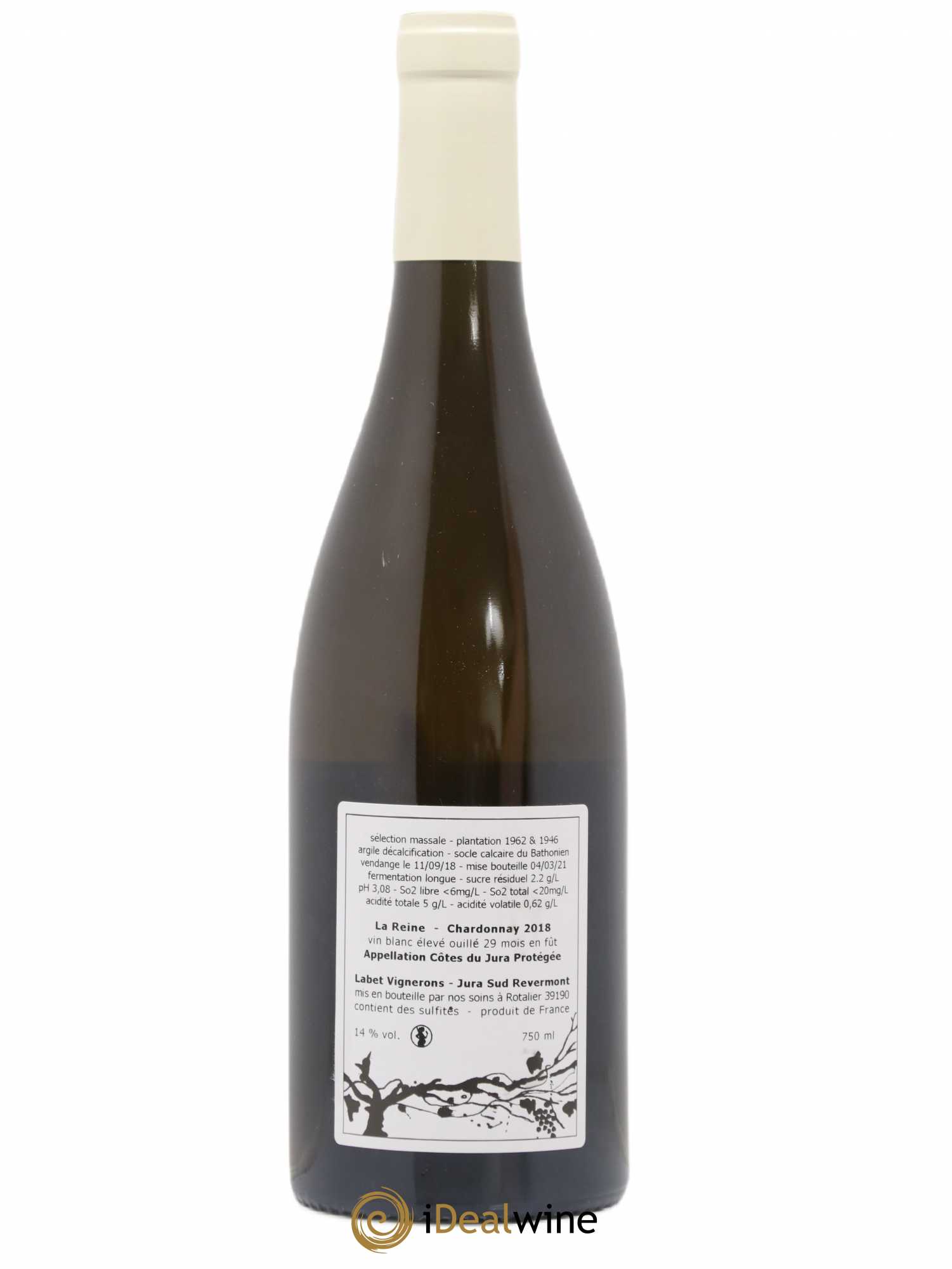 Côtes du Jura Chardonnay La Reine Romain - Julien - Charline Labet 2018 - Lot de 1 bouteille - 1