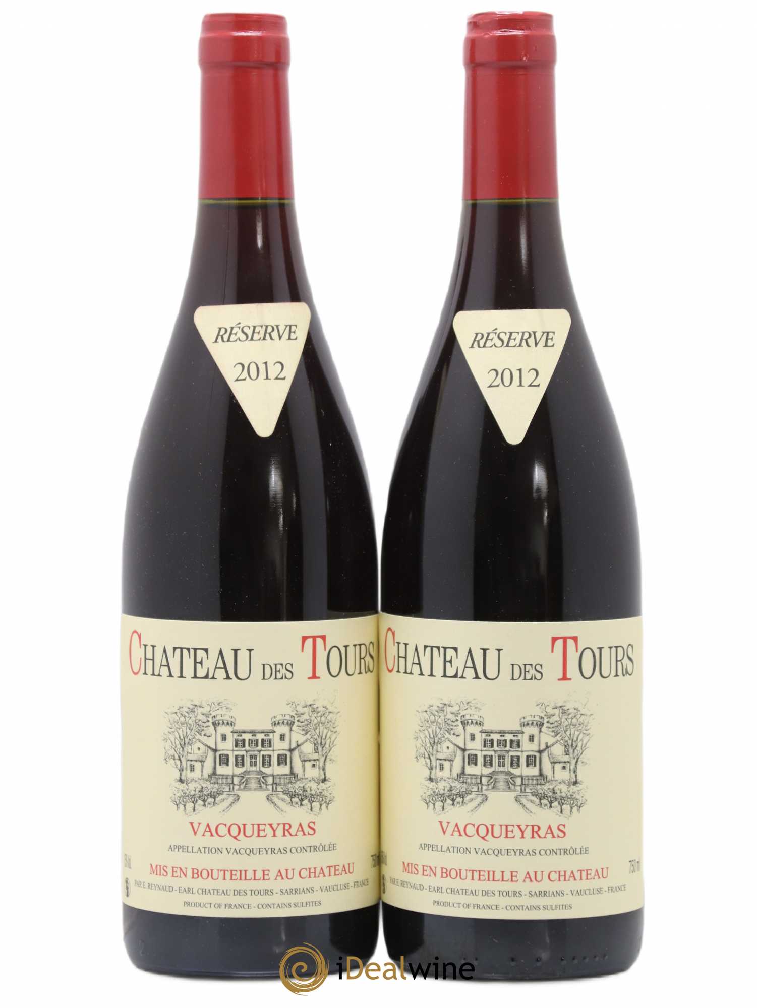 Vacqueyras Château des Tours Emmanuel Reynaud 2012 - Lot de 2 bouteilles - 0