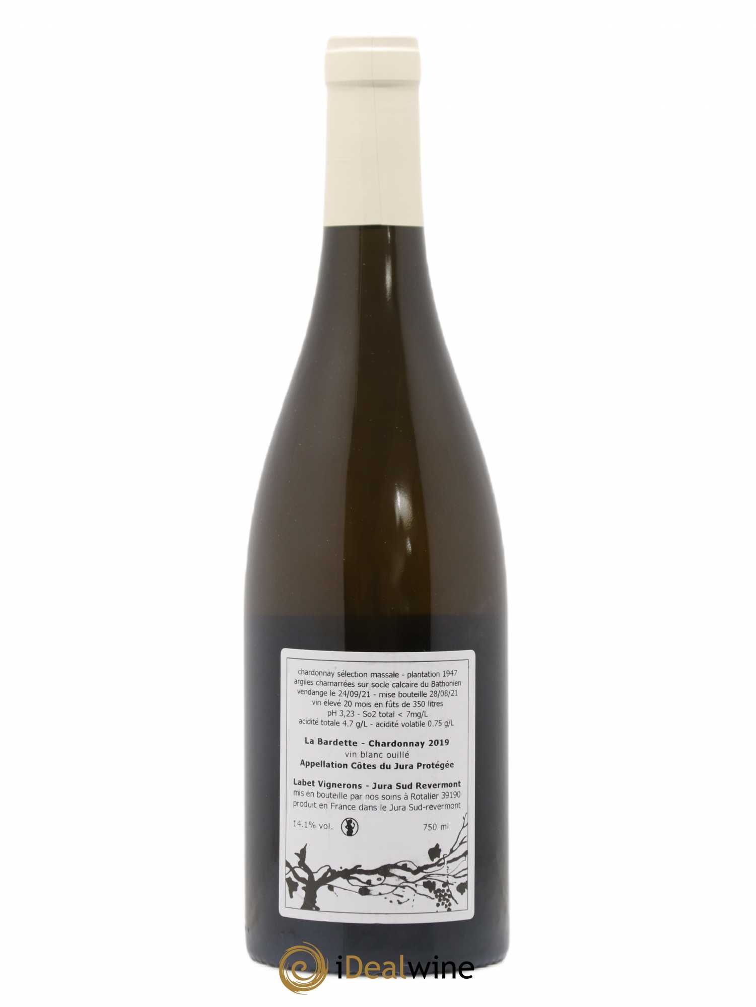 Côtes du Jura Chardonnay La Bardette Romain - Julien - Charline Labet 2019 - Lot de 1 bouteille - 1