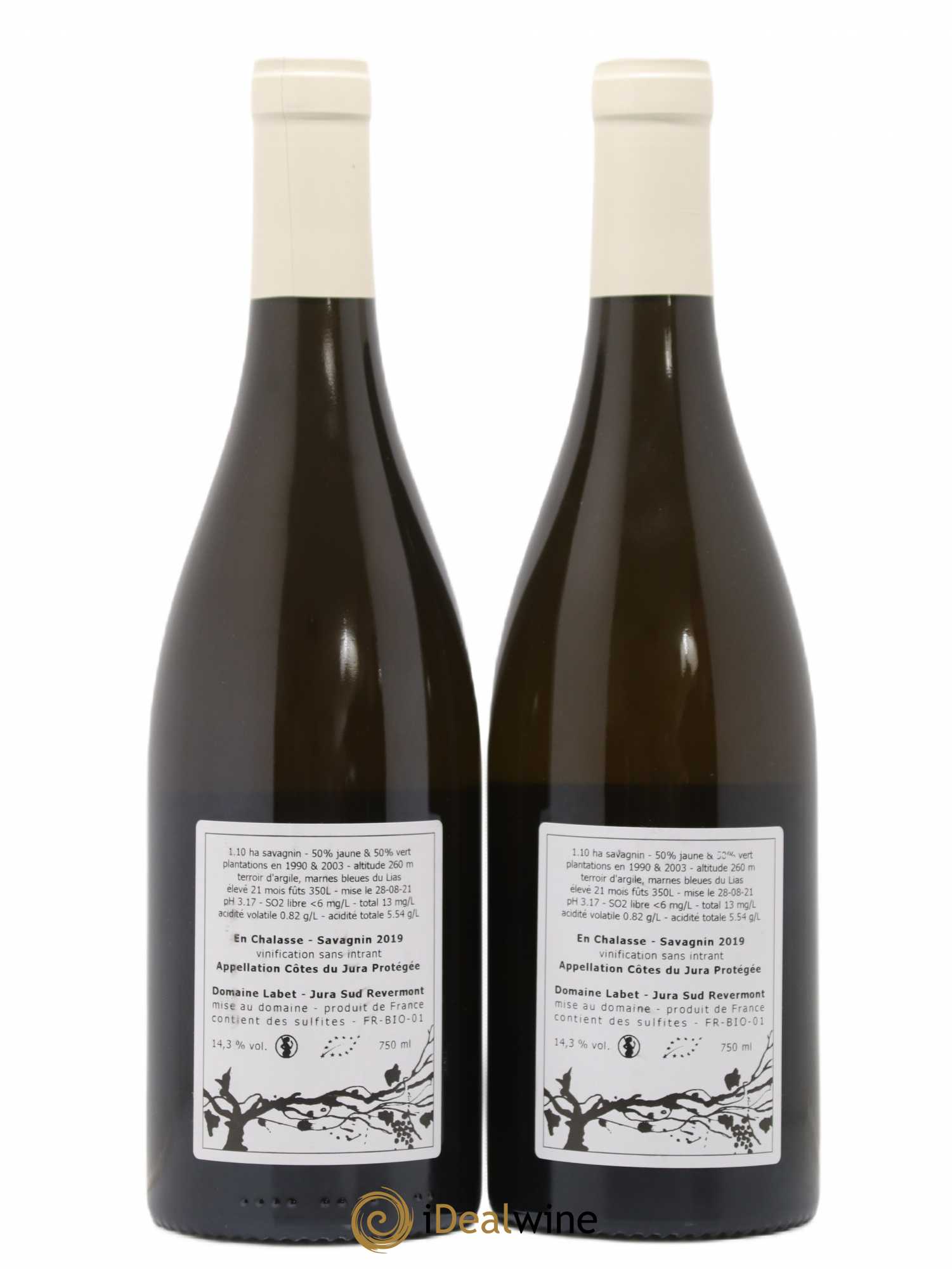 Côtes du Jura Fleur de Savagnin En Chalasse Romain - Julien - Charline Labet 2019 - Lot de 2 bouteilles - 1