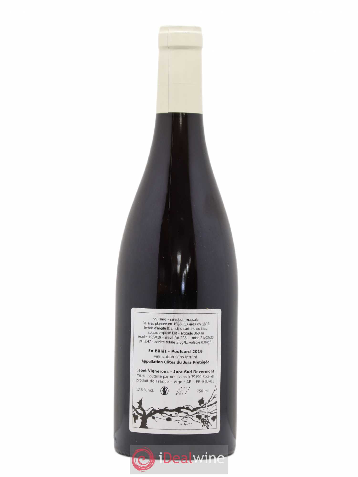 Côtes du Jura Poulsard En Billat Romain - Julien - Charline Labet 2019 - Lot de 1 bouteille - 1
