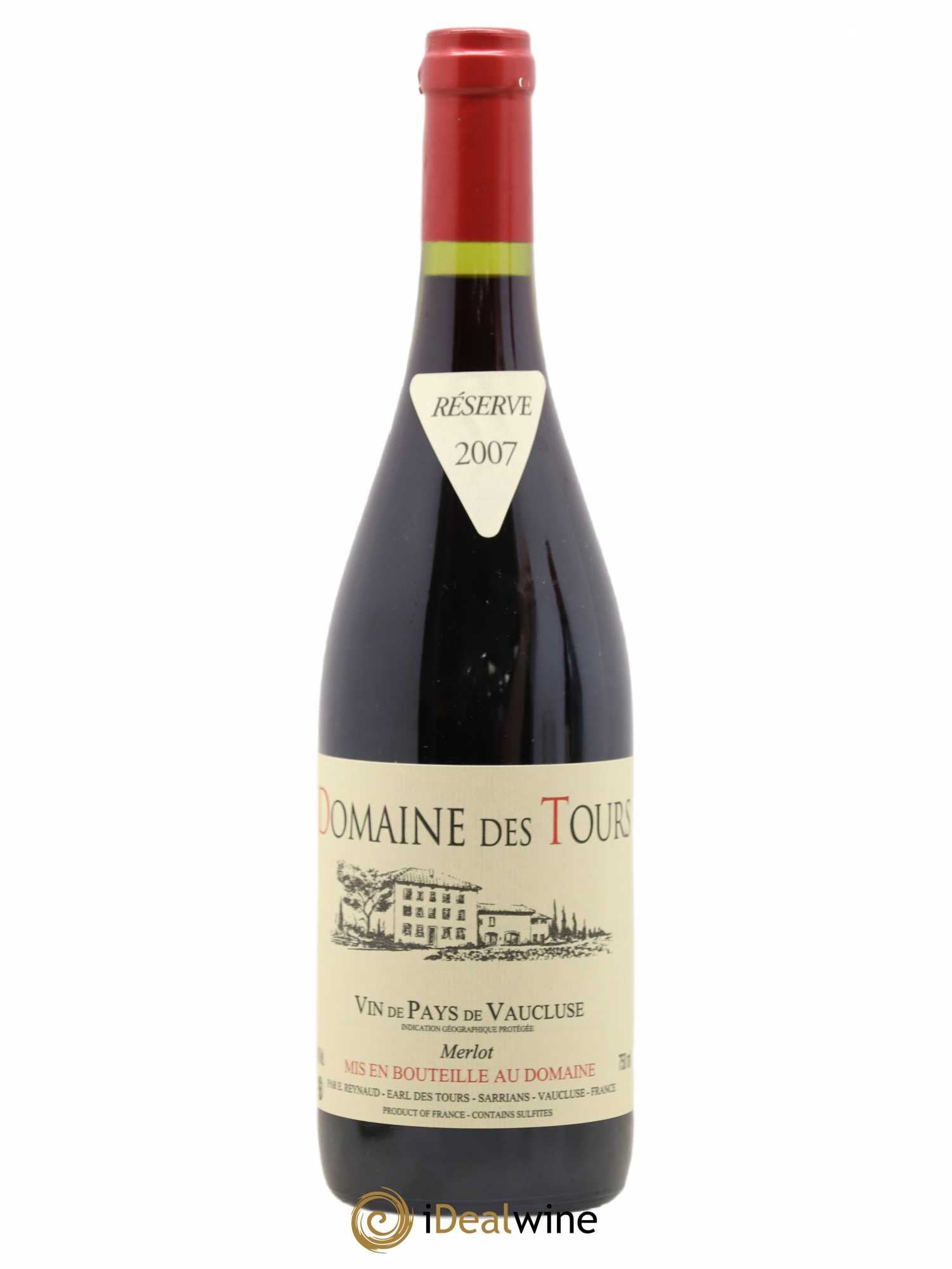 Vaucluse Domaine des Tours Merlot Emmanuel Reynaud 2007 - Lot de 1 bouteille - 0