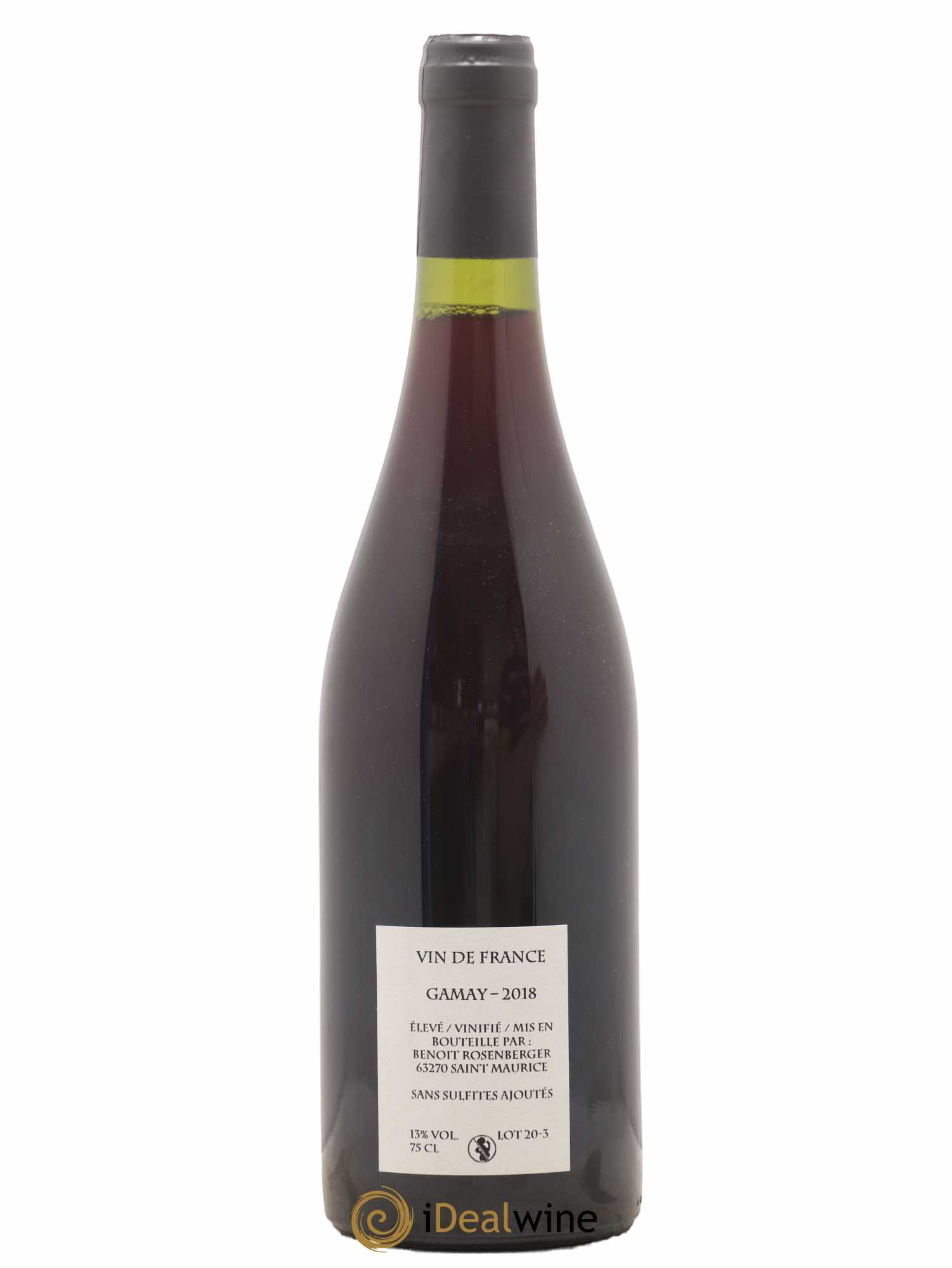 Vin de France Verre de Terre Loup des Vignes Benoit Rosenberger 2018 - Lot de 1 bouteille - 1