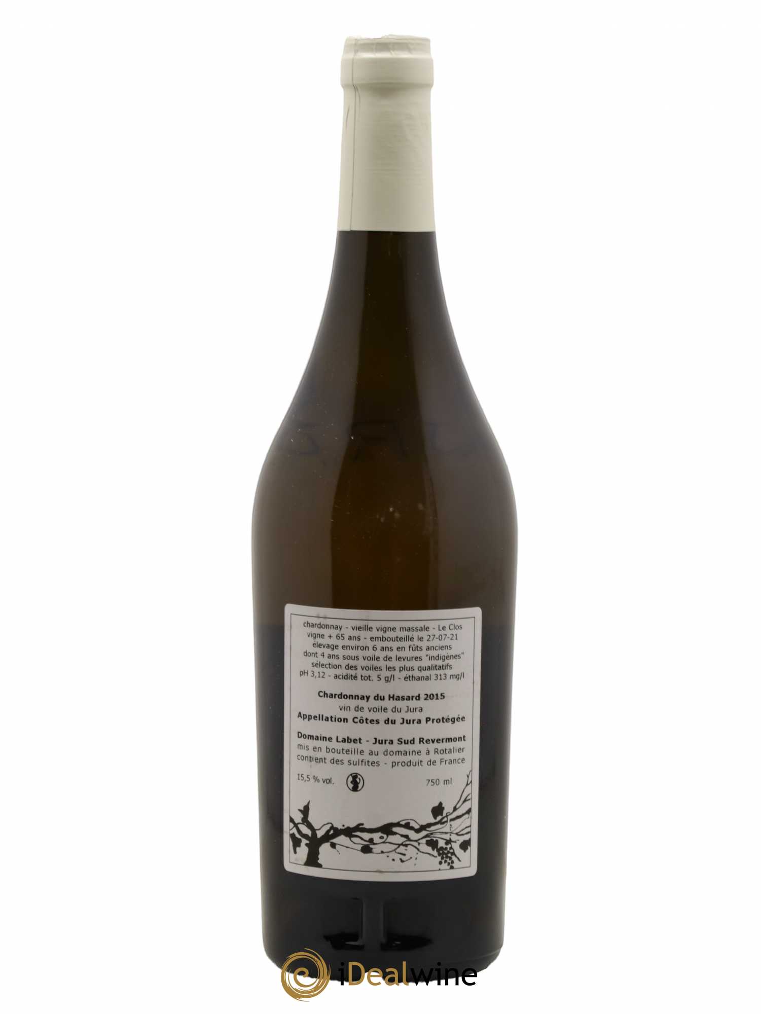 Côtes du Jura Vin de voile Chardonnay du Hasard Romain - Julien - Charline Labet 2015 - Lot de 1 bouteille - 1