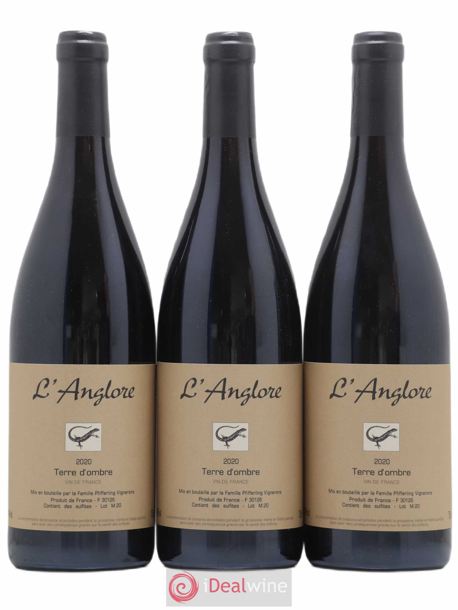 Vin de France Terre d'Ombre L'Anglore 2020 - Lot de 3 bouteilles - 0