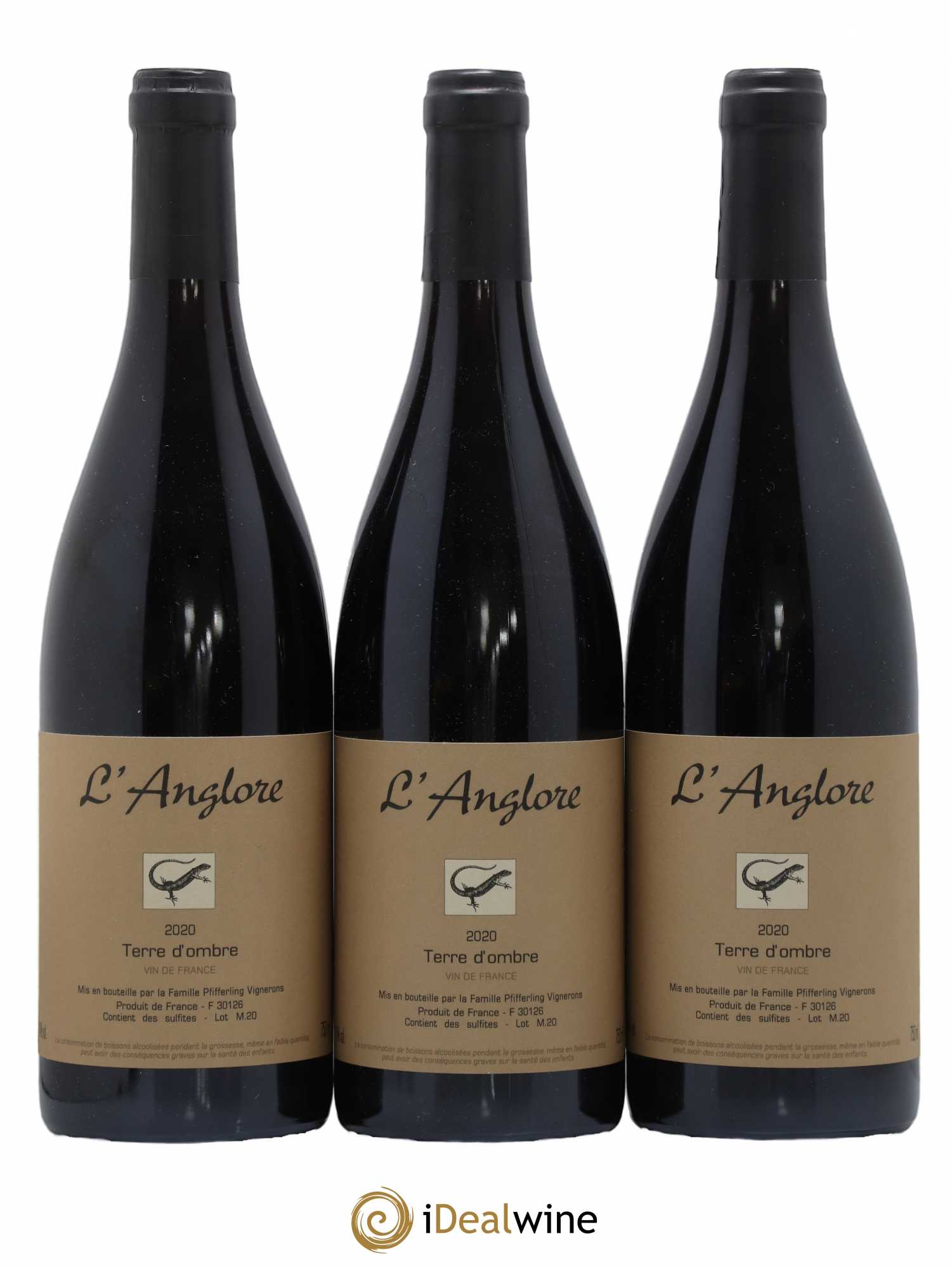 Vin de France Terre d'Ombre L'Anglore 2020 - Lot de 3 bouteilles - 0