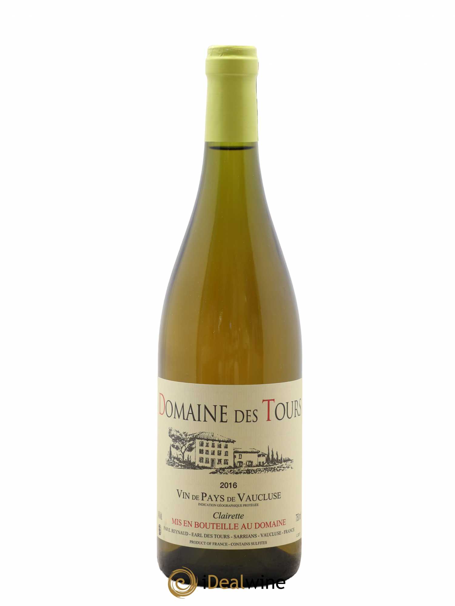 Vaucluse (Vin de Pays de Vaucluse) Domaine des Tours Emmanuel Reynaud Clairette 2016 - Lot de 1 bouteille - 0