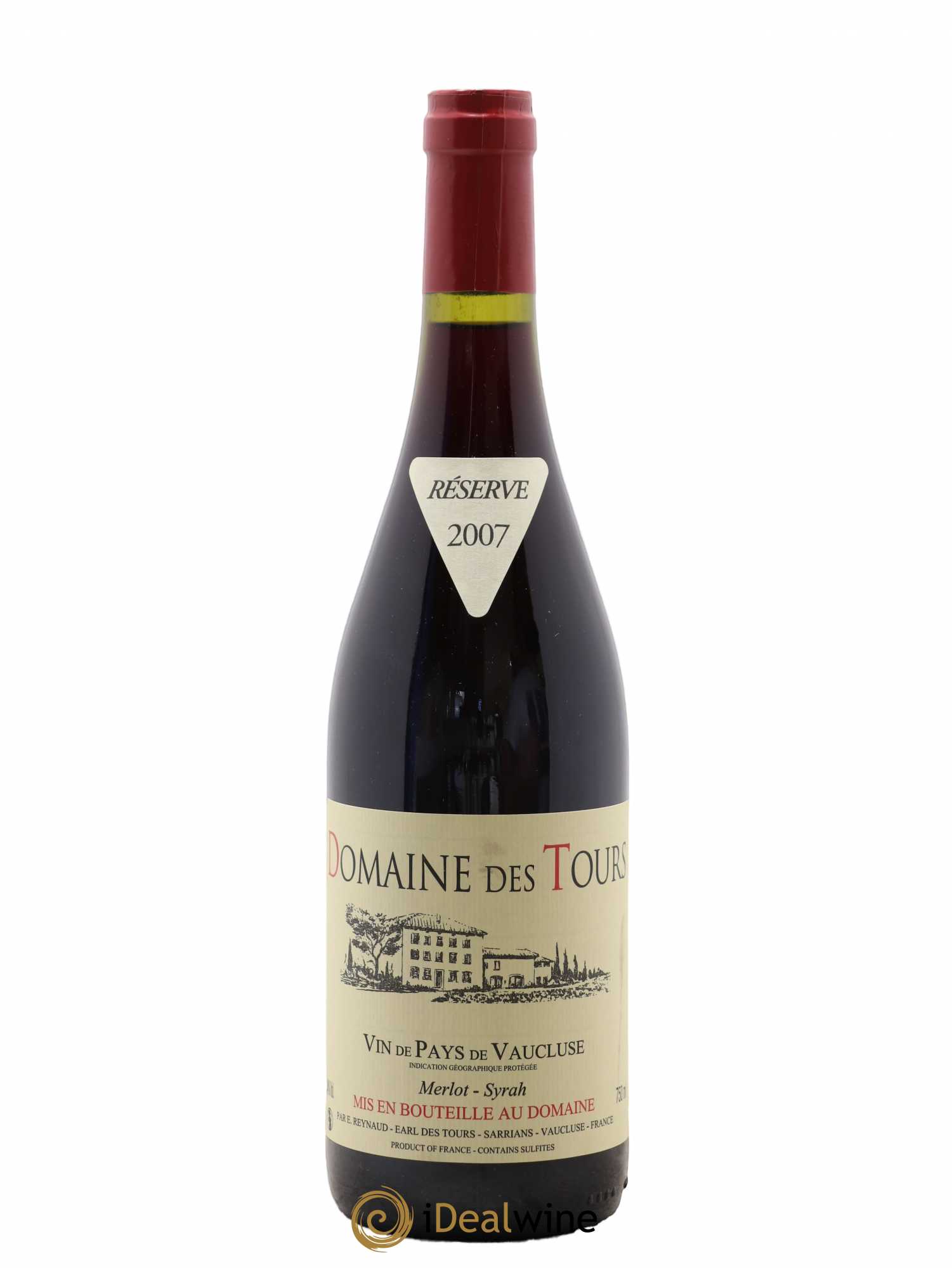 Vaucluse Domaine des Tours Merlot-Syrah Emmanuel Reynaud 2007 - Lot de 1 bouteille - 0