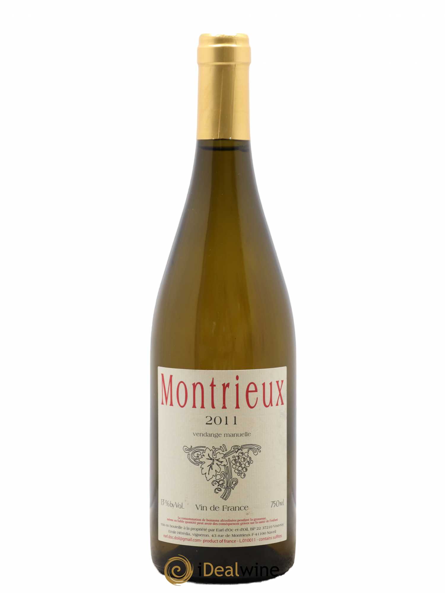 Vin de France Montrieux Hérédia (sans prix de réserve) 2011 - Posten von 1 Flasche - 0