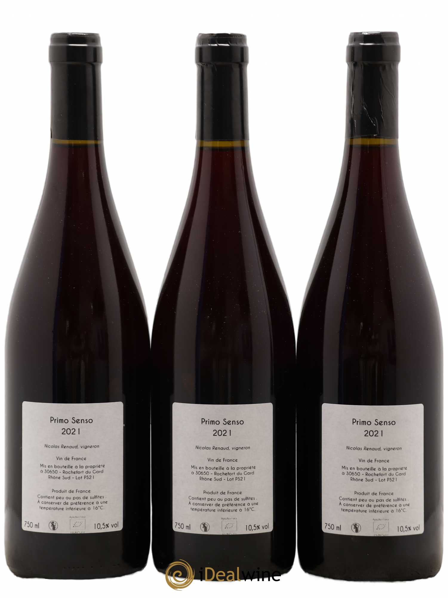 Vin de France Primo Senso Clos des Grillons (sans prix de réserve) 2021 - Lot de 3 bouteilles - 1