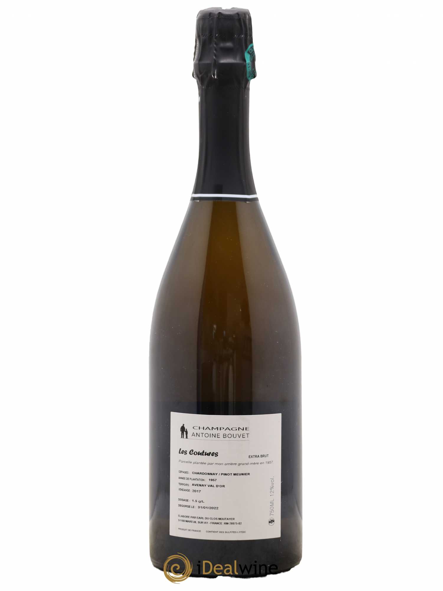 Les Coutures Extra-Brut Antoine Bouvet 2017 - Lot de 1 bouteille - 1