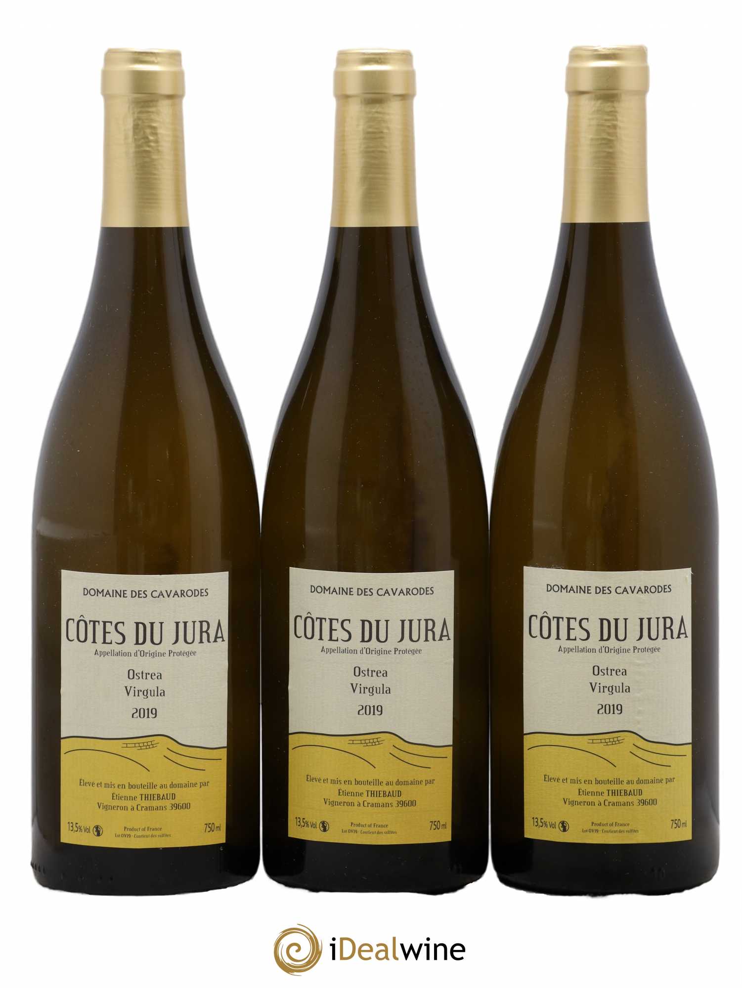 Côtes du Jura Ostrea Virgula Cavarodes (Domaine des) - Etienne Thiébaud 2019 - Lot de 3 bouteilles - 0