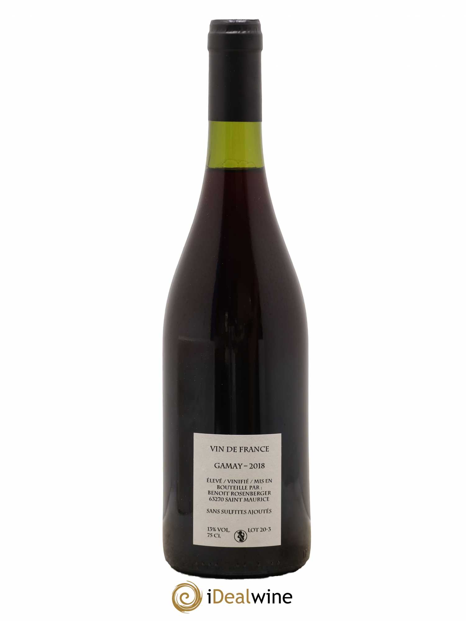 Vin de France Verre de Terre Loup des Vignes Benoit Rosenberger 2018 - Lot de 1 bouteille - 1